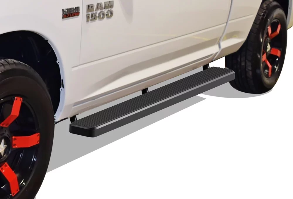 APS iBoard Running Boards 6 inches Matte Black Compatible with Dodge Ram 1500 2009-2018 Quad Cab Stainless Steel (Nerf Bars Side Steps Side Bars)