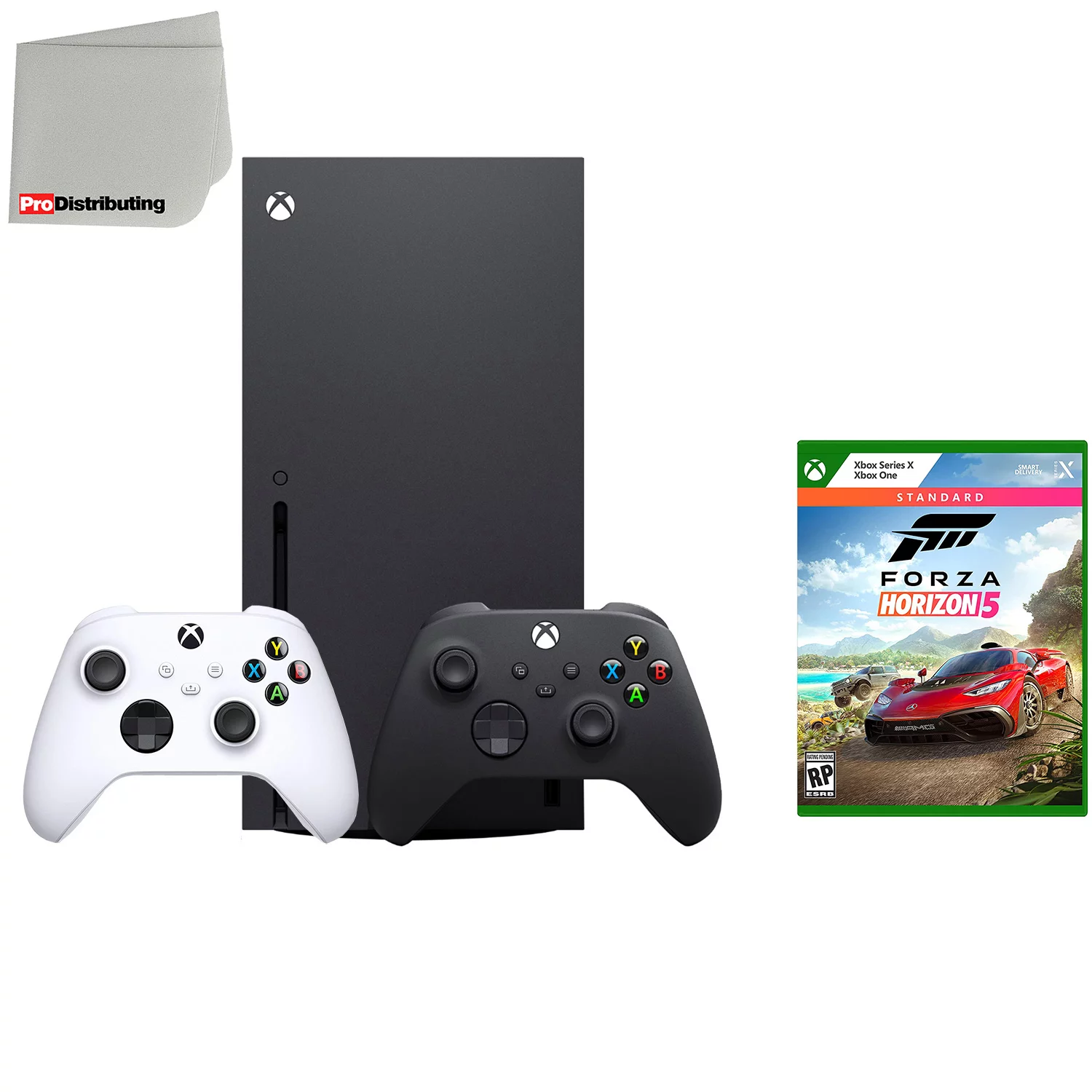 Microsoft Xbox Series X 1TB Video Game Console with Extra Wireless Controller - Robot White - Forza Horizon 5 Standard Edition and Microfiber Cleaning Cloth