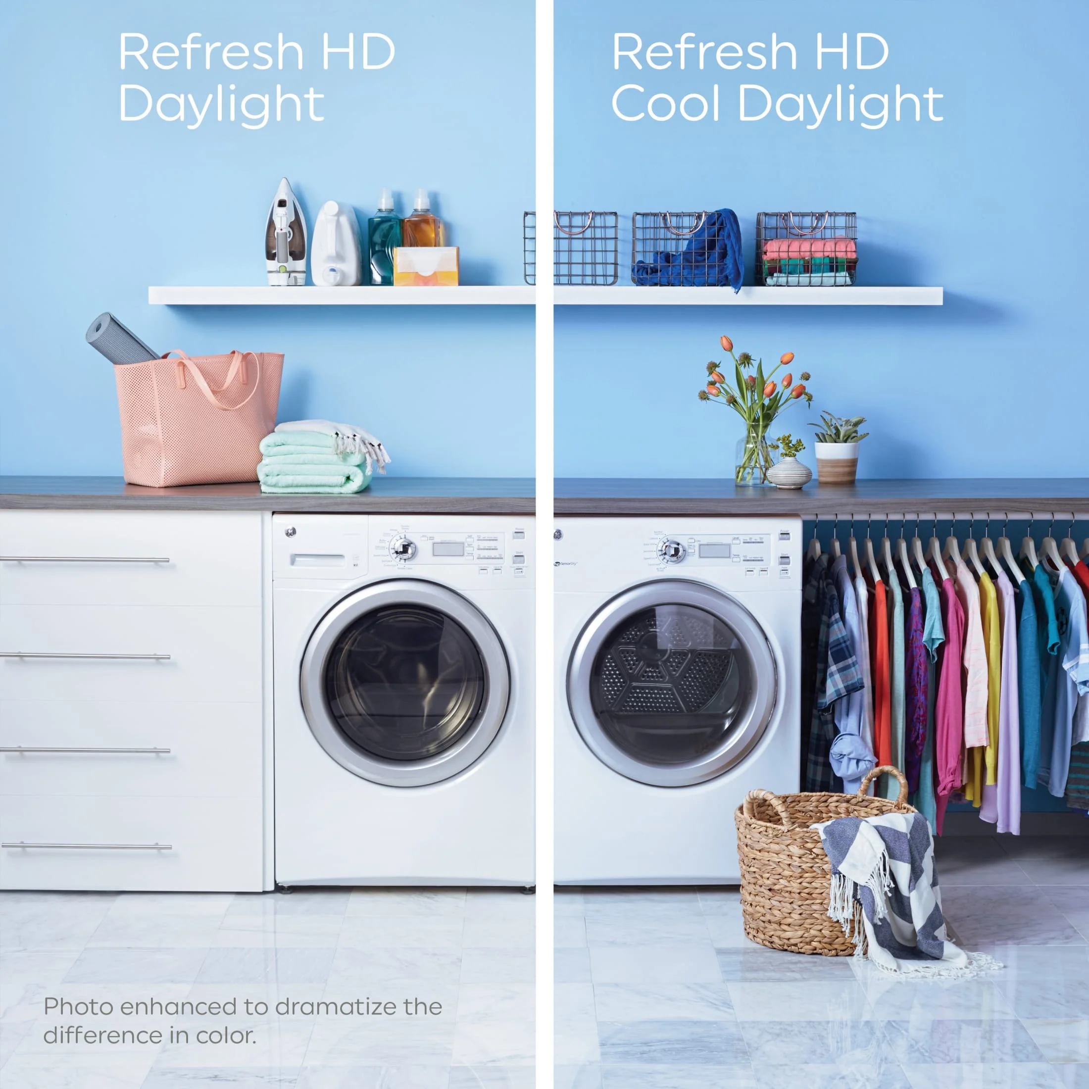 GE Refresh HD LED Light Bulbs, 40 watts, Daylight, CA11 Candle Bulbs, Clear Finish, 4pk