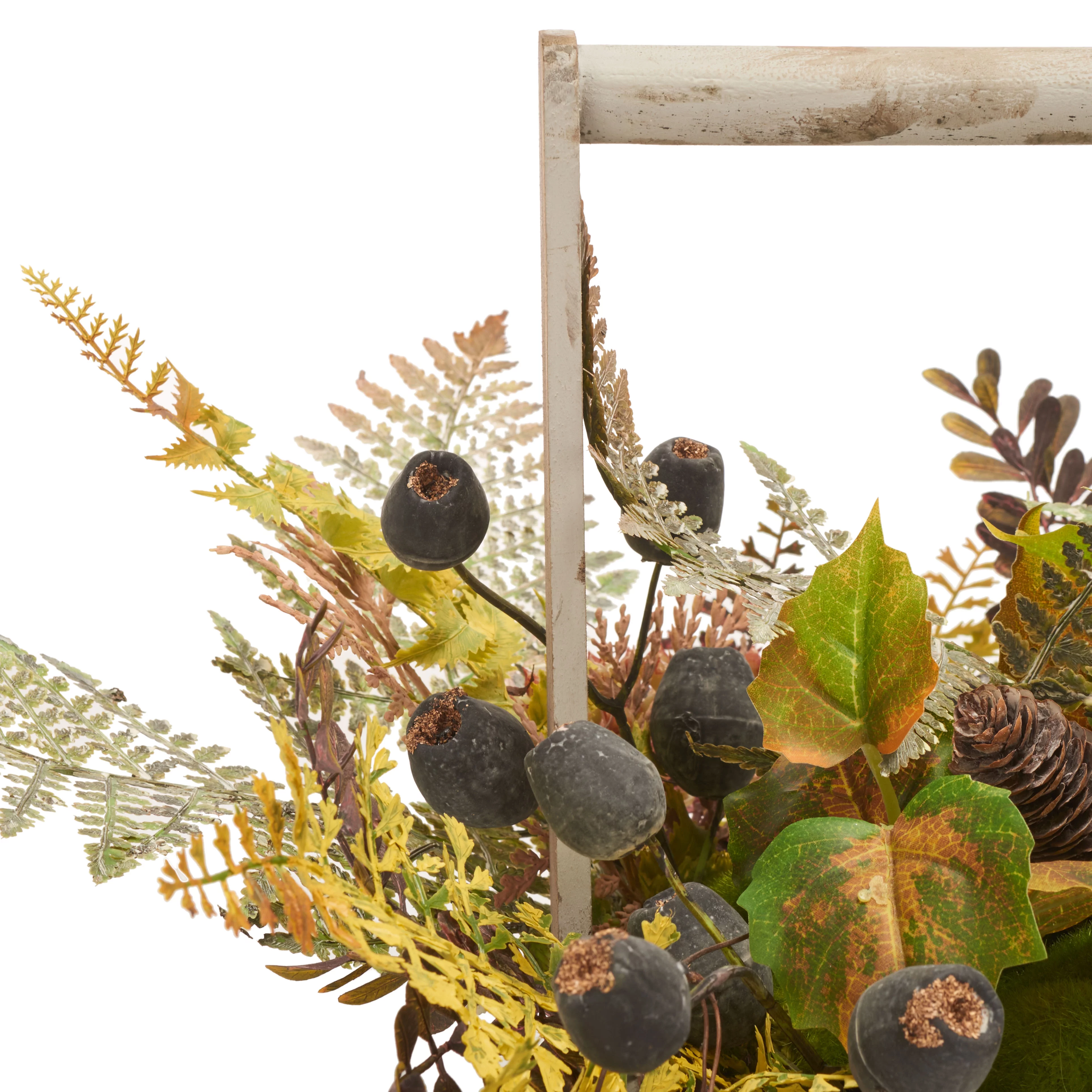 SAFAVIEH Faux 25 Inch Lotus & Fern Wood Planter, Multi