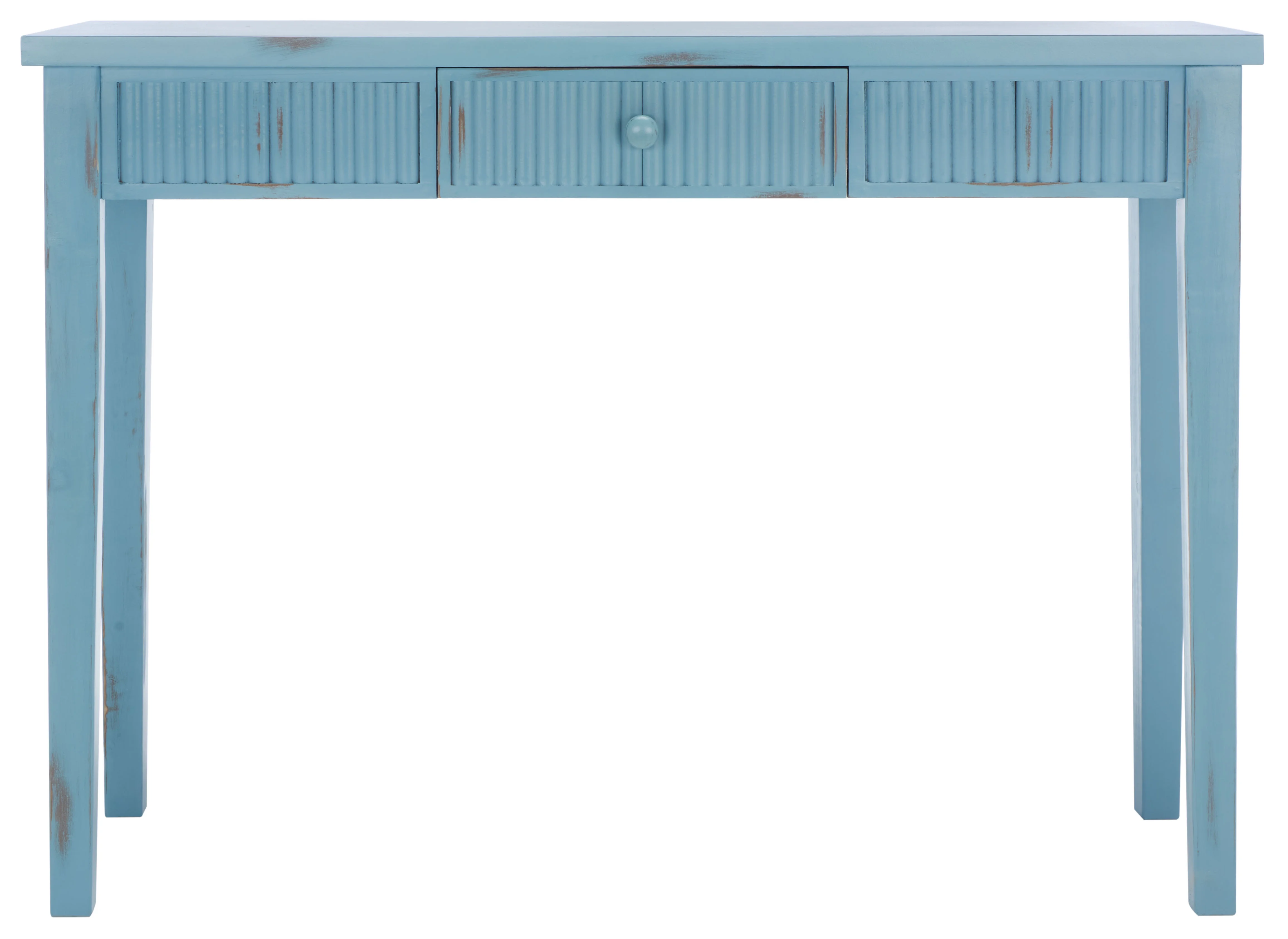 SAFAVIEH Beale Amish Blue Wood Console Table with Drawer (43.3 in. W x 15.8 in. D x 32 in. H)