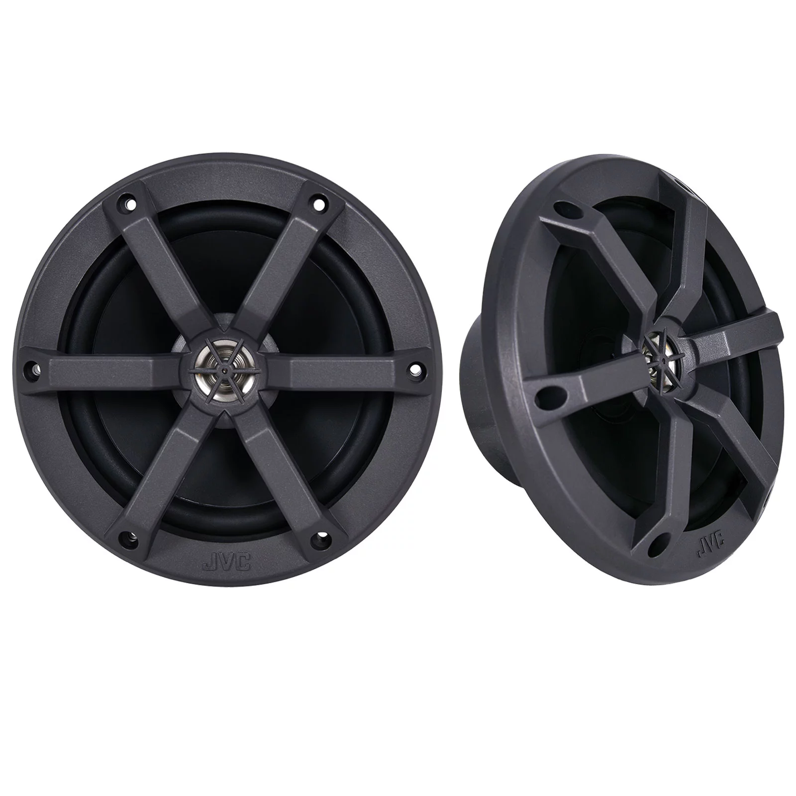 Single DIN Headunit Bluetooth Radio USB AUX AM/FM Digital Media Marine Receiver Bundle Combo with 2 Pairs (QTY 4) 6.5