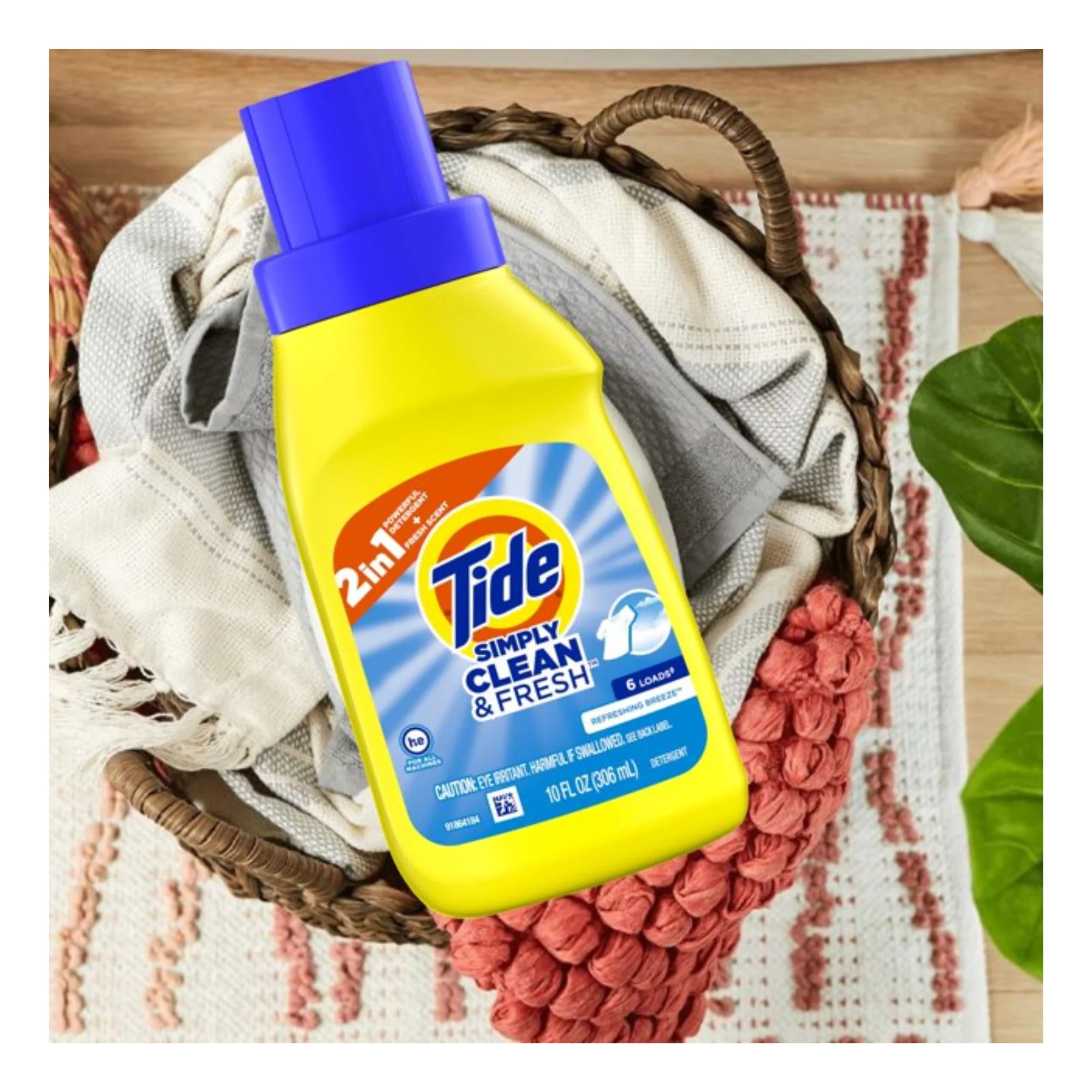 Tide Simply Clean & Fresh Liquid Laundry Detergent,2-in-1 Refreshing Breeze, 10 FL OZ., (Pack Of 12 BOXED)