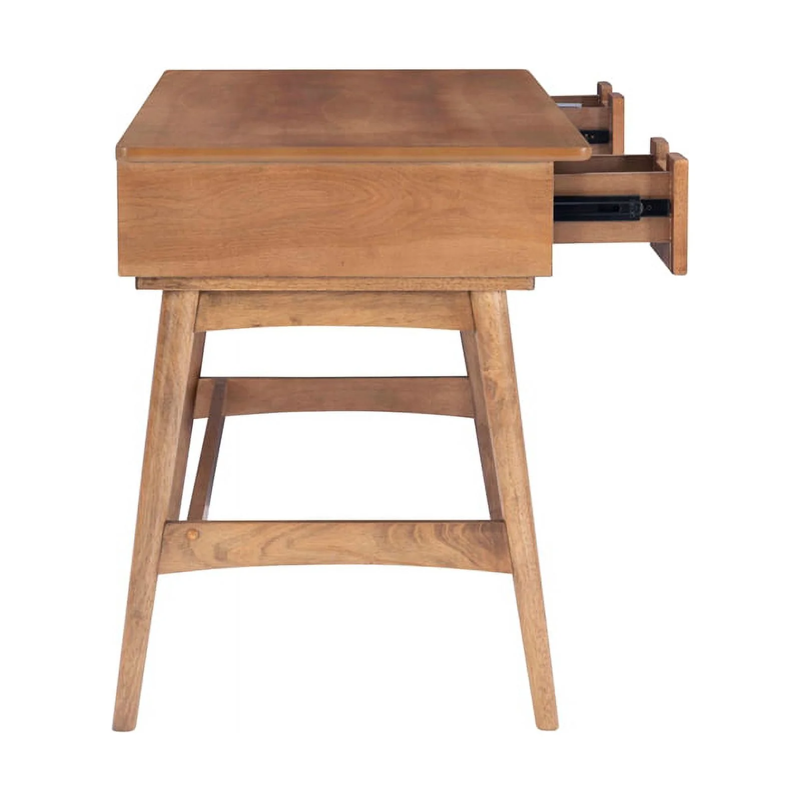 Linon Luca Rattan Wood Desk with Drawers in Natural