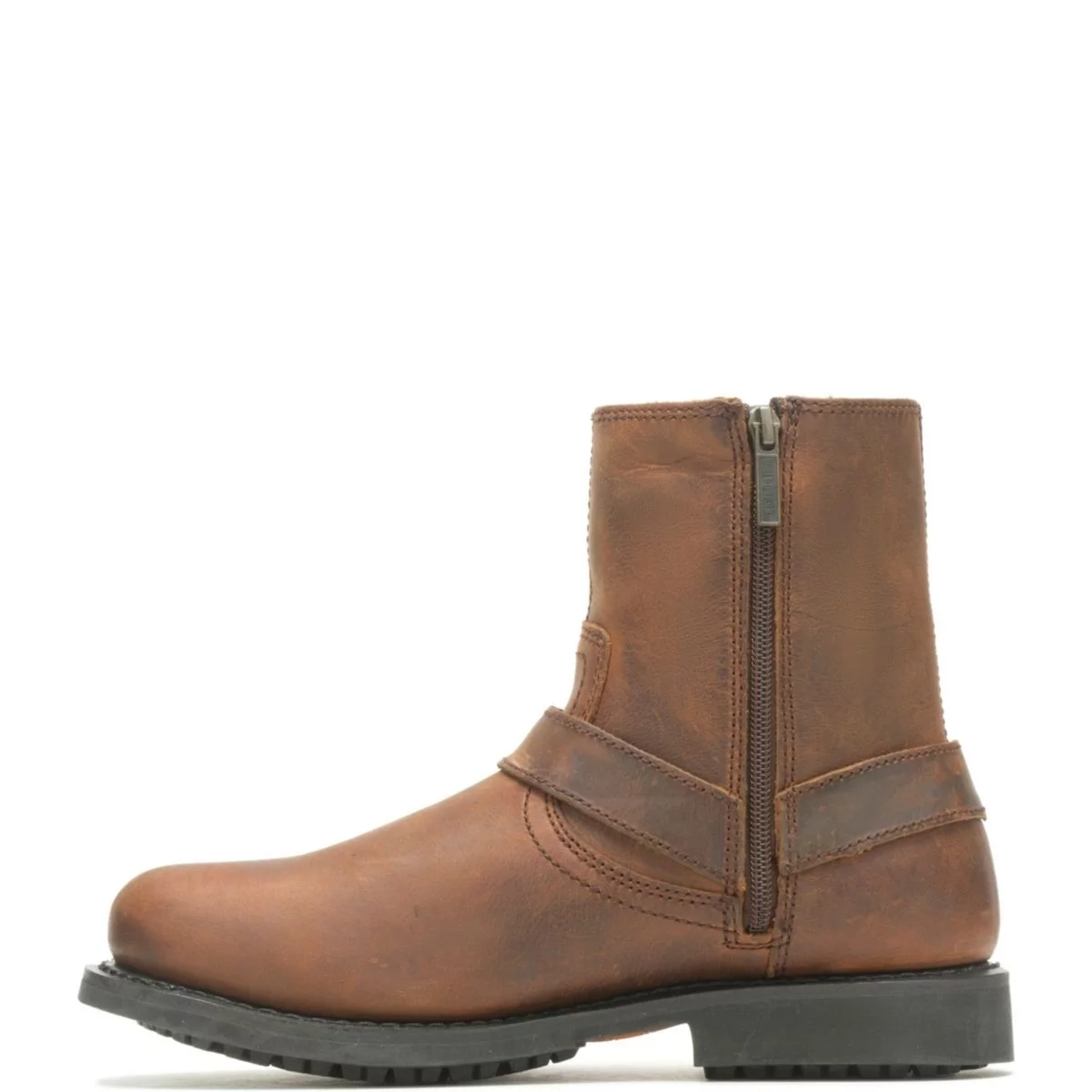 Harley-Davidson Scout Black 7-Inch Leather Boots, Side Entry Inside Zip. D95262  BROWN