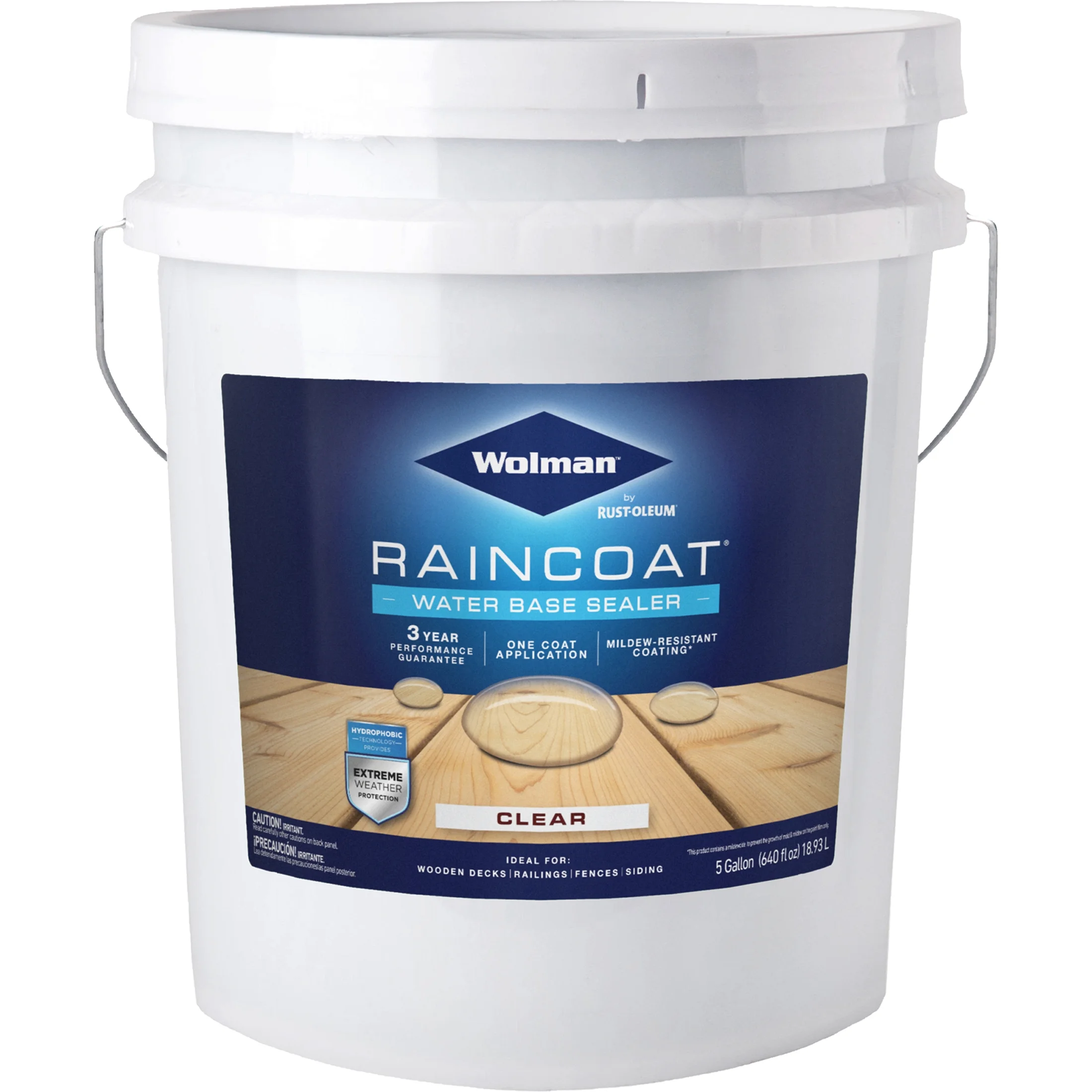 Clear, Wolman RainCoat Water Base Exterior Wood Sealer- 5 Gallon