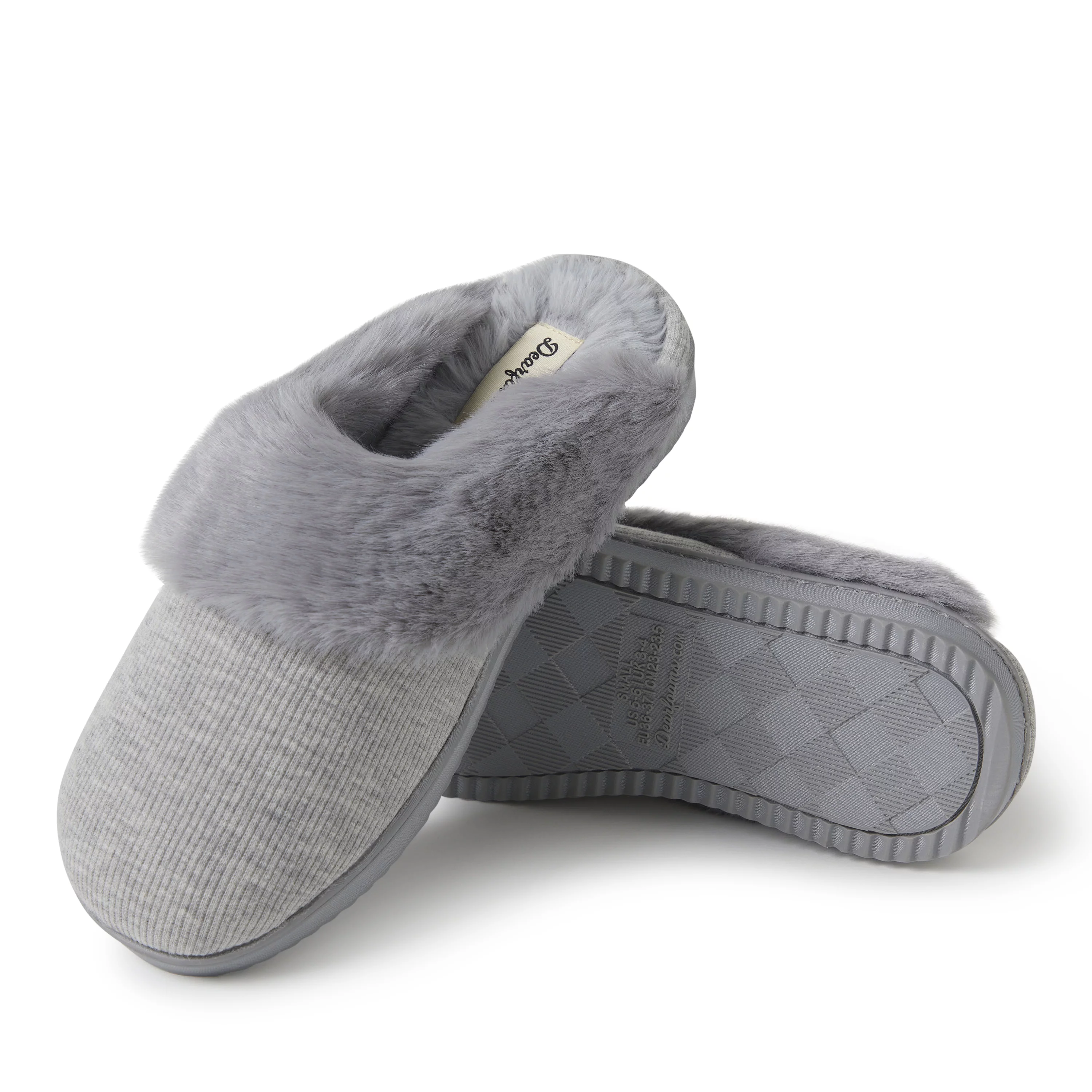 Dearfoams Women's Dahlia Rib Knit Scuff Indoor/Outdoor Slipper