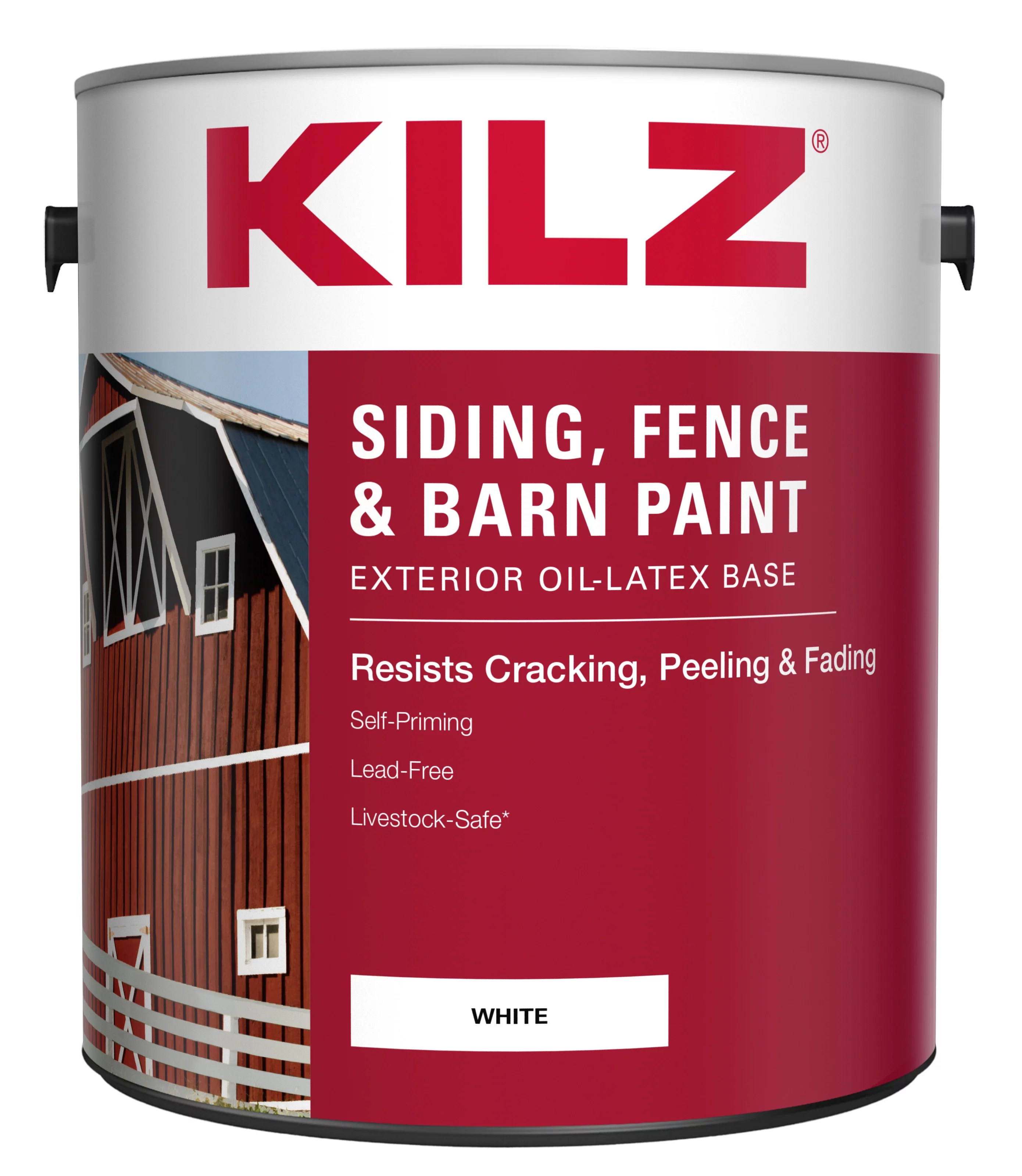KILZ Siding, Fence, and Barn Paint, Exterior, White, 1 Gallon