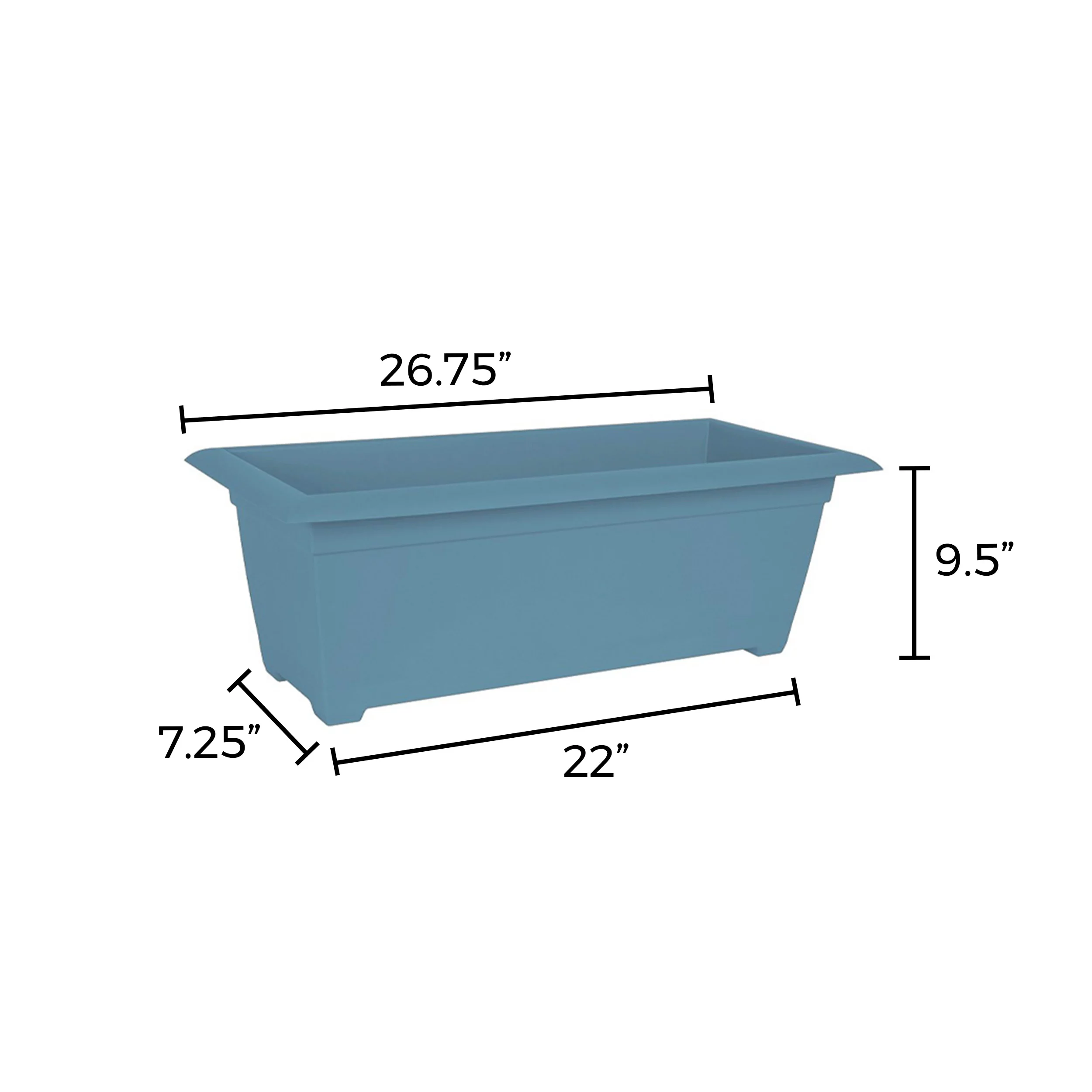 Bloem 27-in Wide Dayton 100% Recycled Plastic Deck Box Planter - Ocean Blue