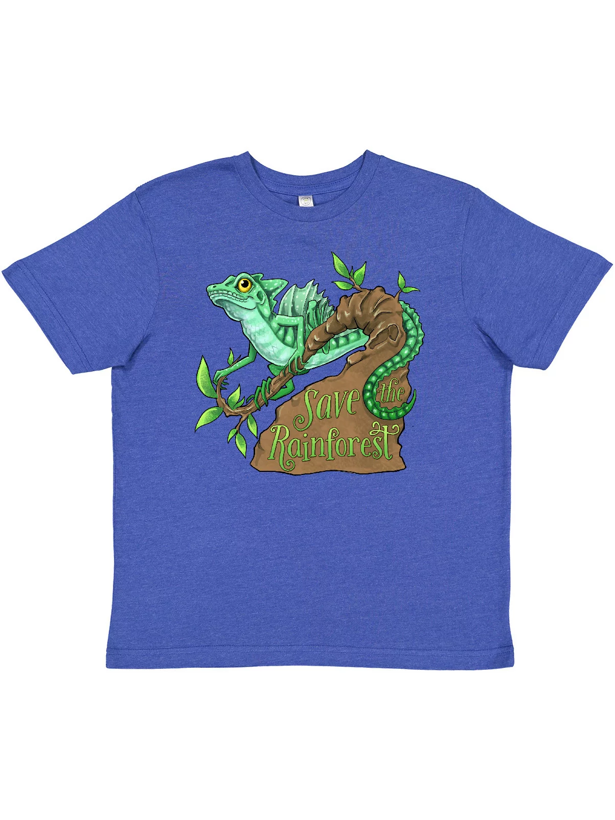 Inktastic Save the Rainforest with Basilisk Lizard on a Tree Youth T-Shirt