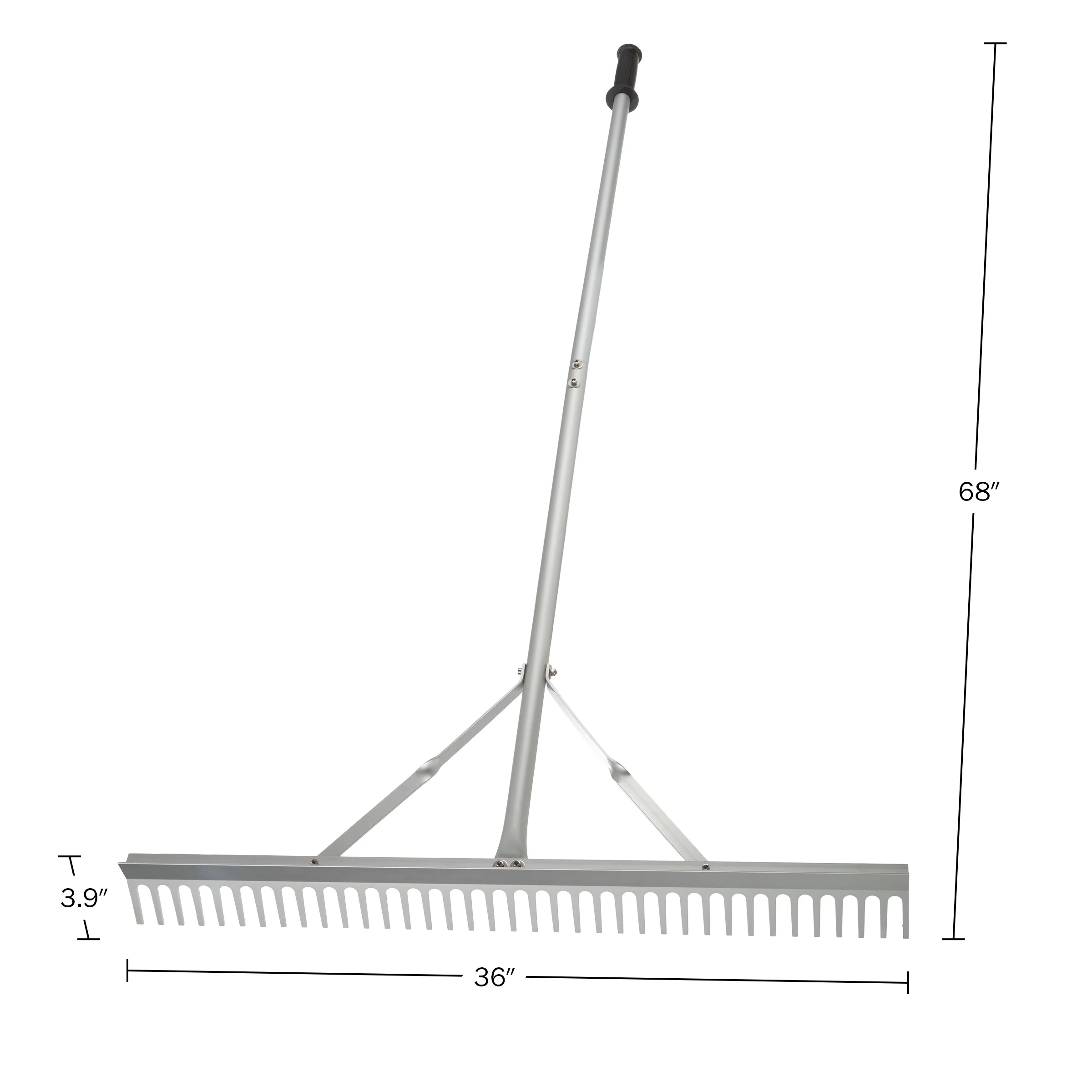 Pure Garden 36in Landscape Rake - Aluminum Metal Rake and Lawn Care Gloves