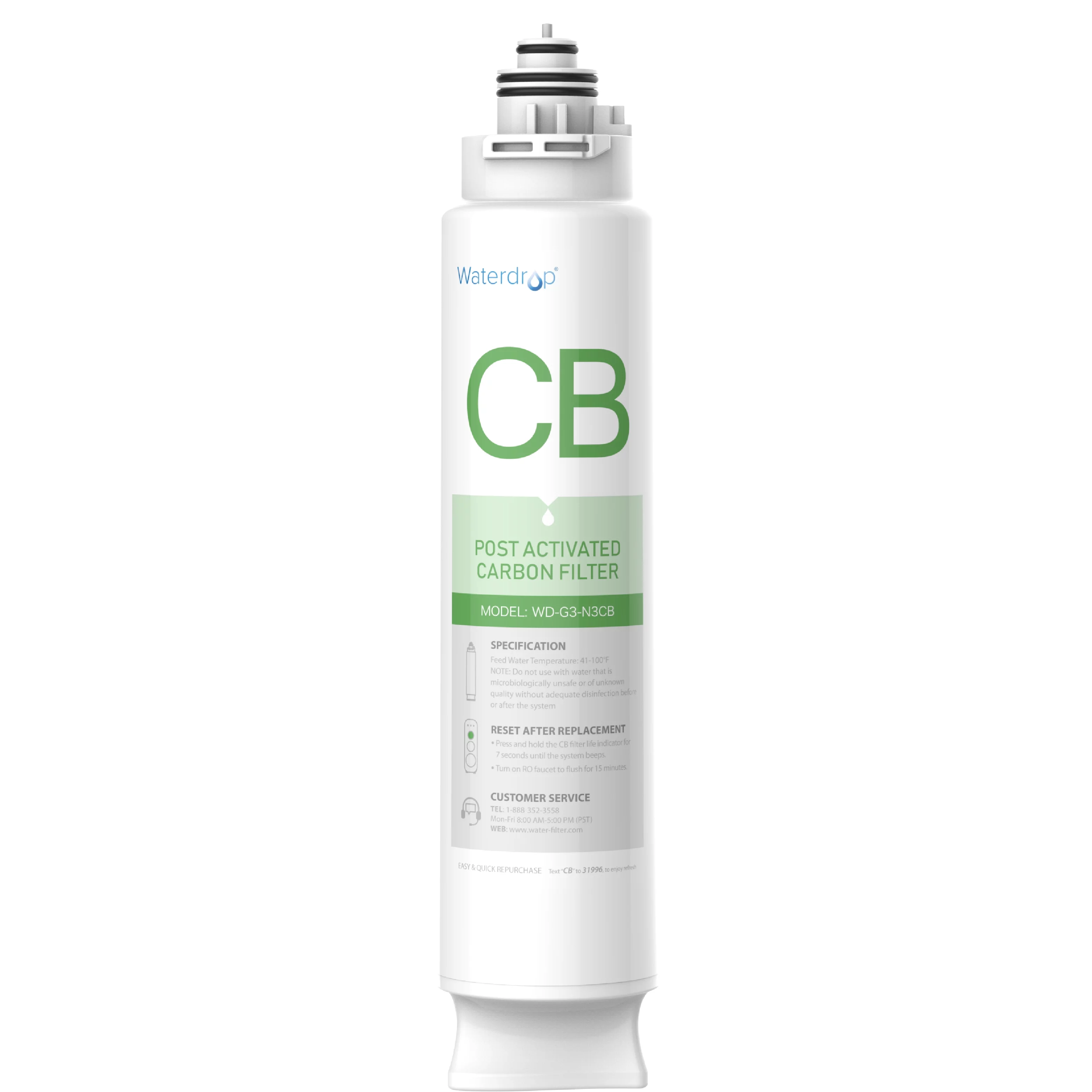 Waterdrop WD-G3-N3CB Filter, 1-year Lifetime, Replacement for WD-G3-W Reverse Osmosis System