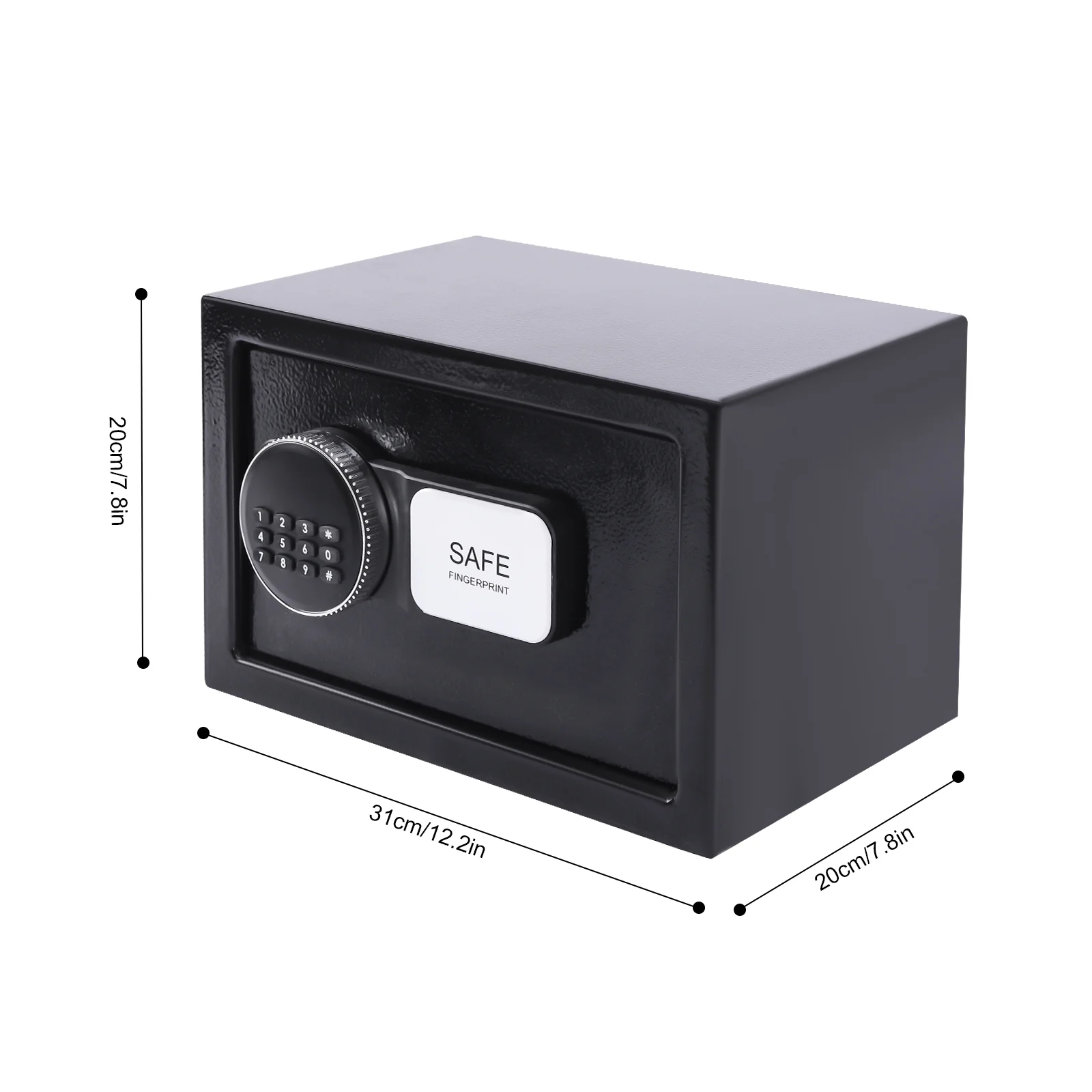 Security Safe Box, Digit Password+Key Safe Box Valuable Storage Box Black Personal Box,12*7*7inch for Storing Cash, Jewelry, Documents in Home & Office