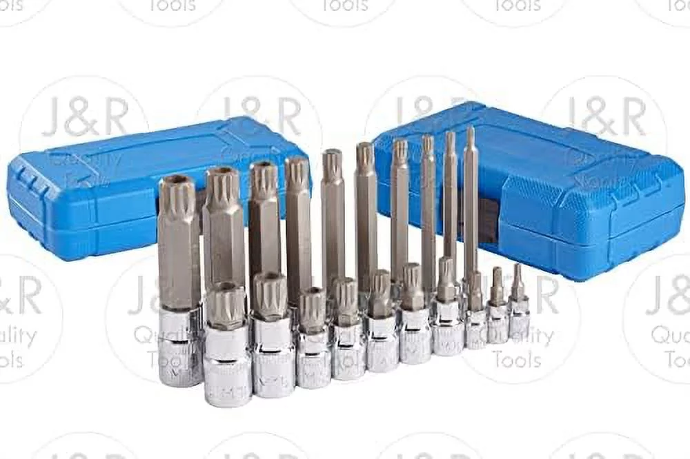 Quality Tools 20Pc XZN 12 Point MM Triple Square Spline Bit Socket Set Tamper