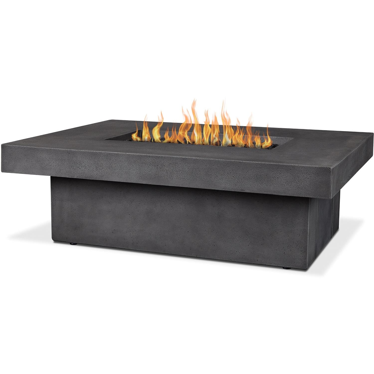 Branchview 60 Inch Rectangular Steel Propane Fire Pit W/Hidden Tank in Gray By BBQGuys Signature