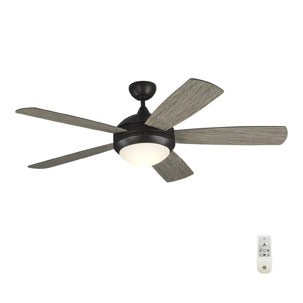 Discus Classic Smart 52 inch 5 Blade Ceiling Fan with Light Kit-Matte White Finish Bailey Street Home 96-Bel-4549446