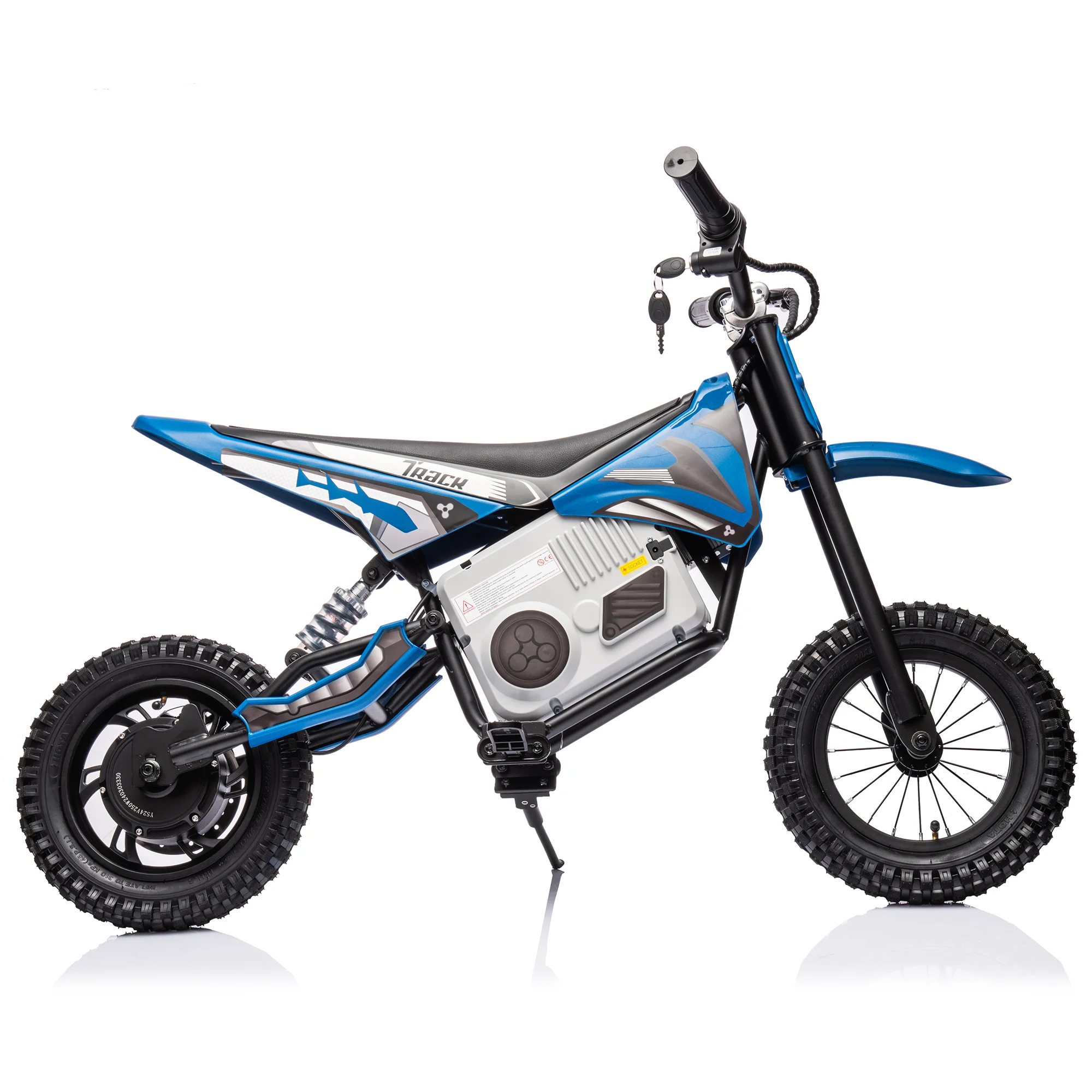 BISHE 36V Kids Ride on Dirt Bike, 15.5MPH Fast Speed Electric Battery-Powered Off-Road Motorcycle with 350W Motor, Max Load 176lbs, LED Light, Twist Grip Throttle, Disc Brake, Air-Filled Tires(Black)