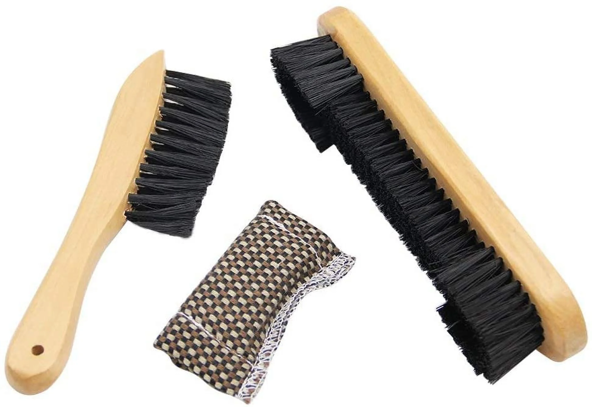 Billiards Pool Table & Rail Brush Cleaning Tools - Wooden Kit of Billiard Accessories with [Felt Cloth Shaft Slicker & Small Cue Chalk Cube] - Premium Brushes Sights Supplies