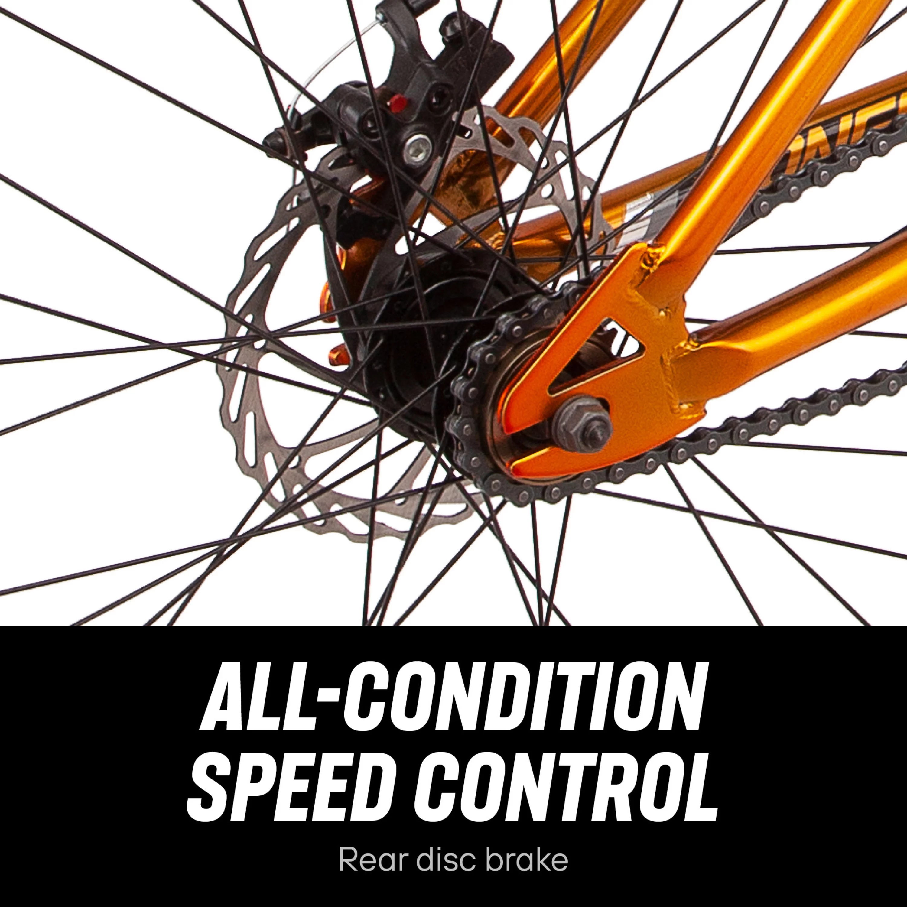 Mongoose PT26 dirt jump bike, pump track, single speed, 26-inch wheels, copper