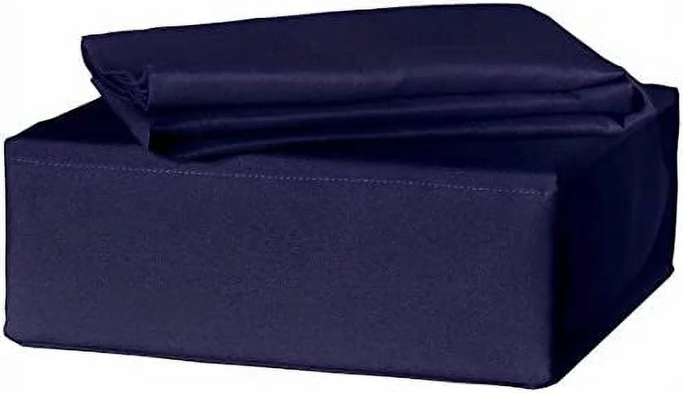 Alive Pixels Flat Sheet Navy Blue Solid 100% Cotton 1Pc Flat Sheet (King, Navy Blue)