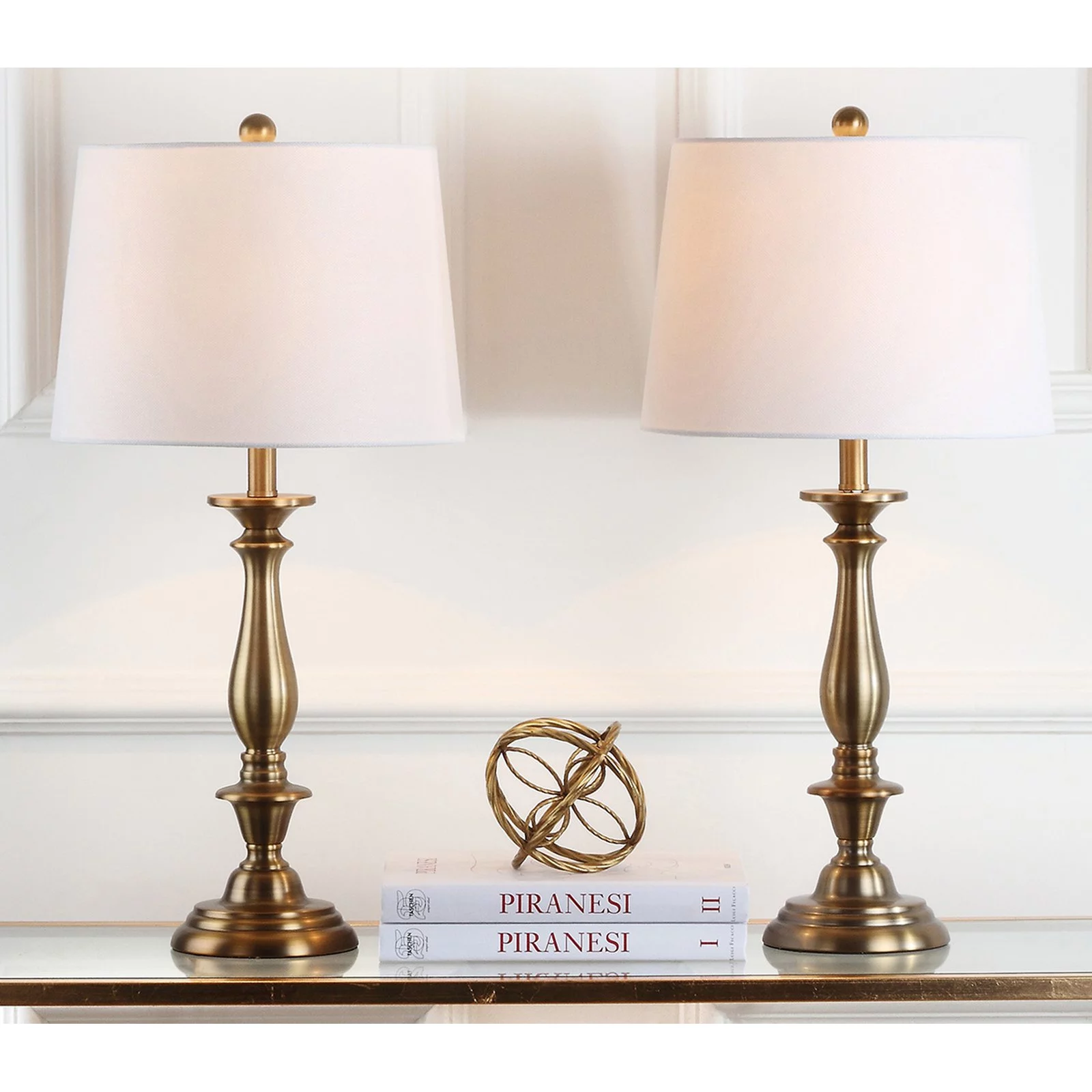 SAFAVIEH Brighton 29 in. H Candlestick Table Lamp, Gold, Set of 2
