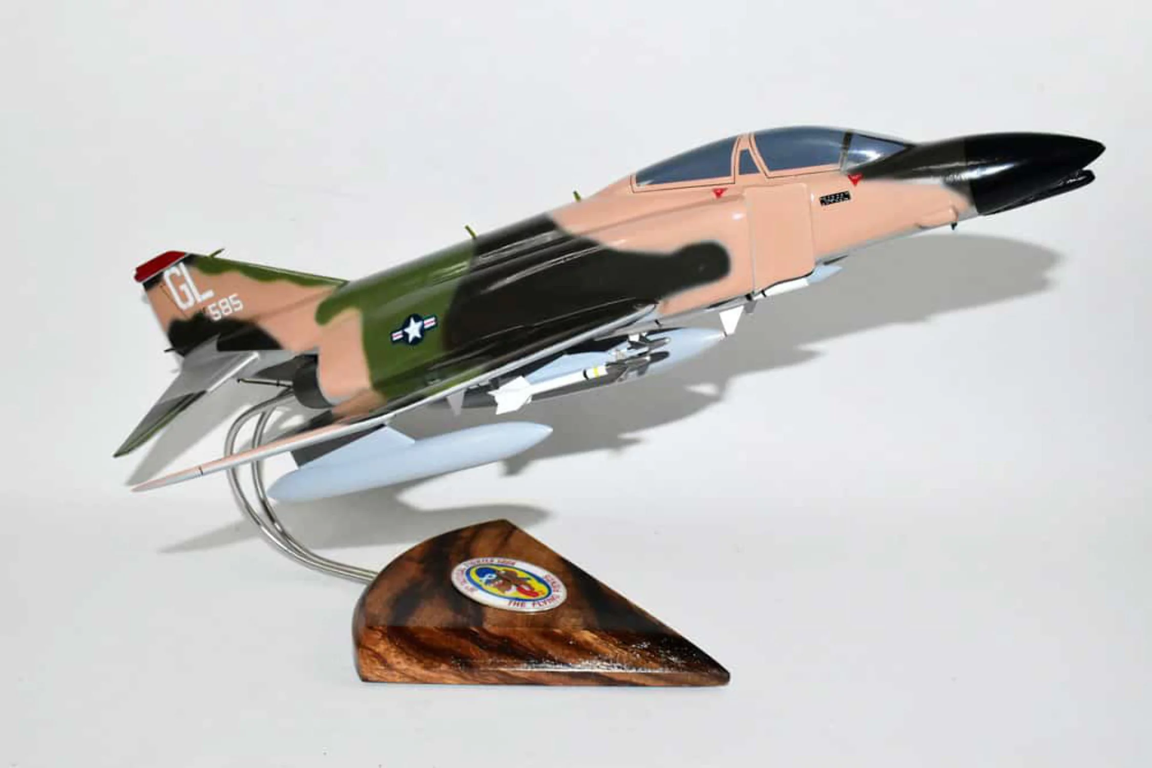 36th TFS Flying Fiends F-4c Model, 1/42 (18) Scale, Mahogany