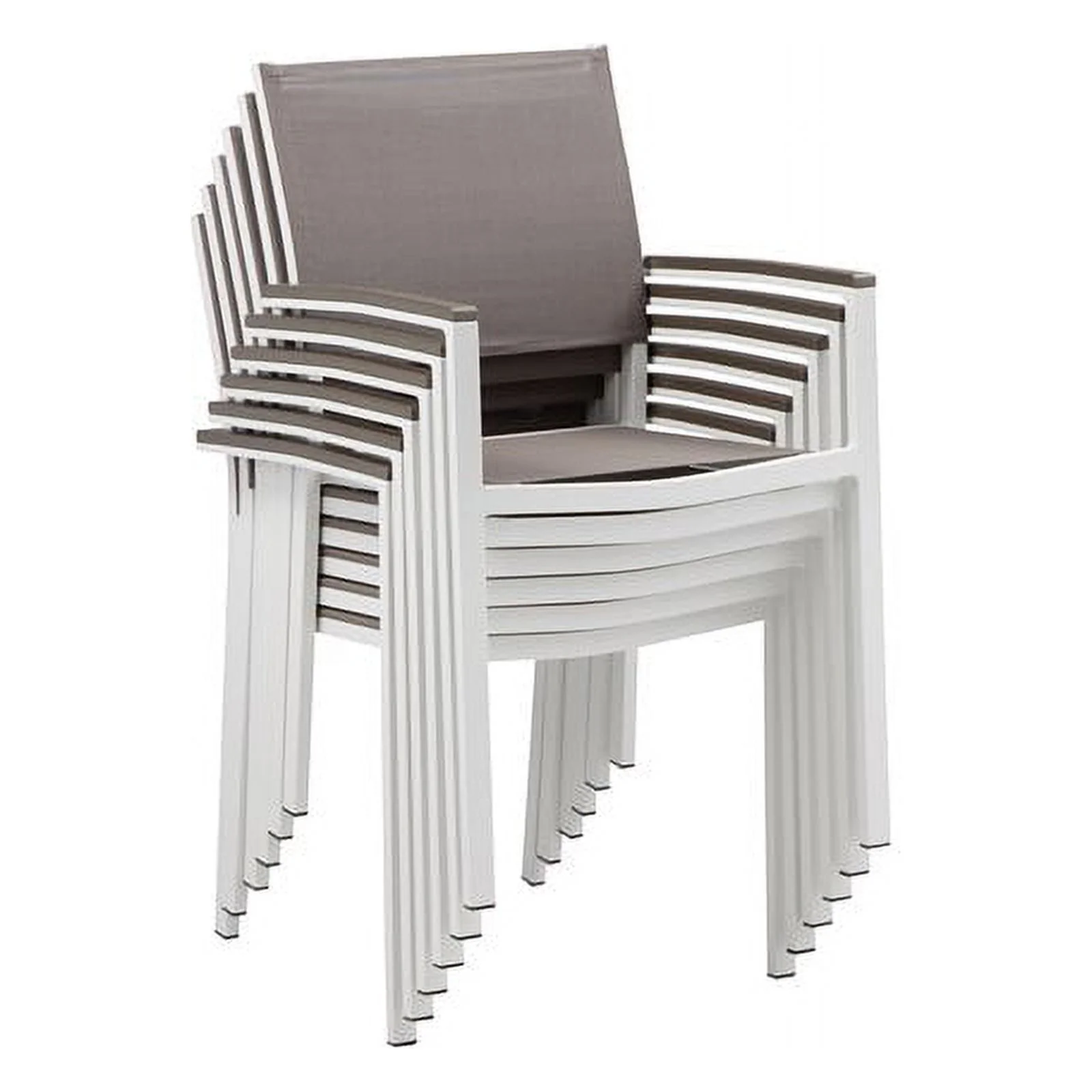 Pangea Home Chester 15-piece Modern Aluminum Patio Sofa Set in White/Gray