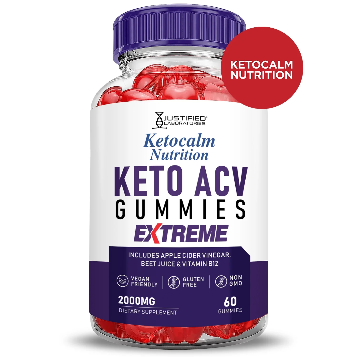 (5 Pack) Keto Calm Extreme ACV Gummies 2000mg Dietary Supplement 300 Gummys