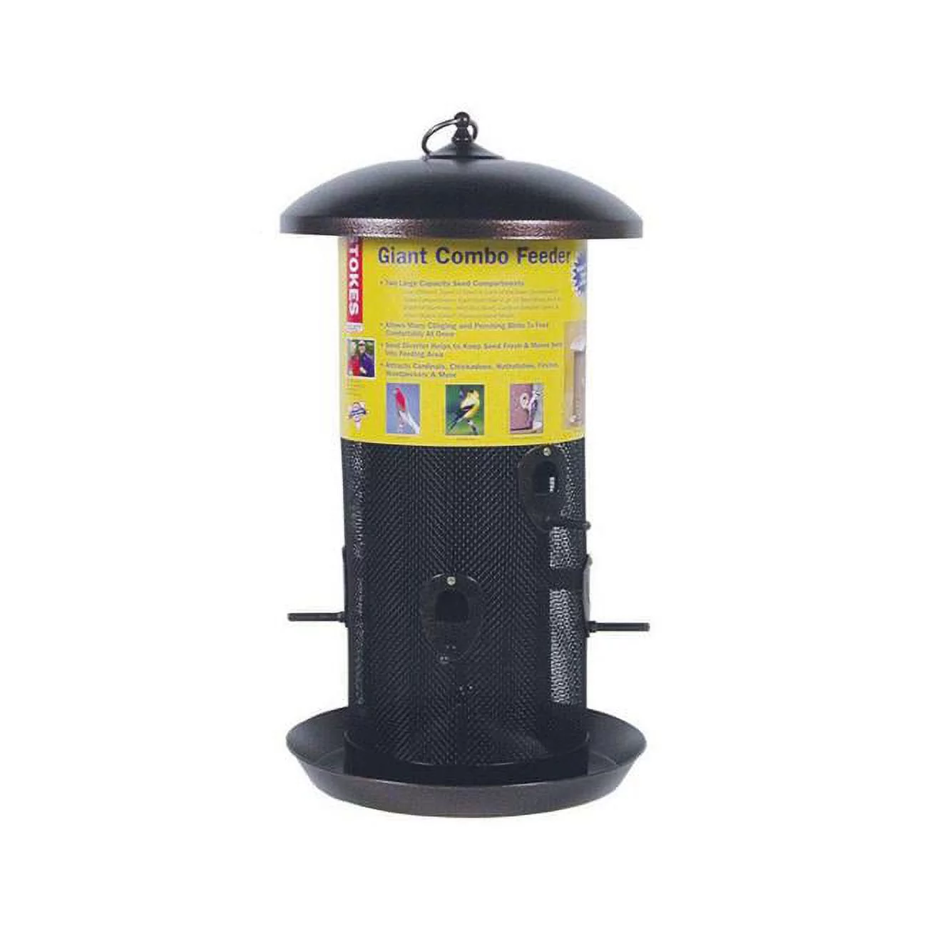 More Birds Giant Combo Screen Bird Feeder, 11-lb Seed Capacity, Brown