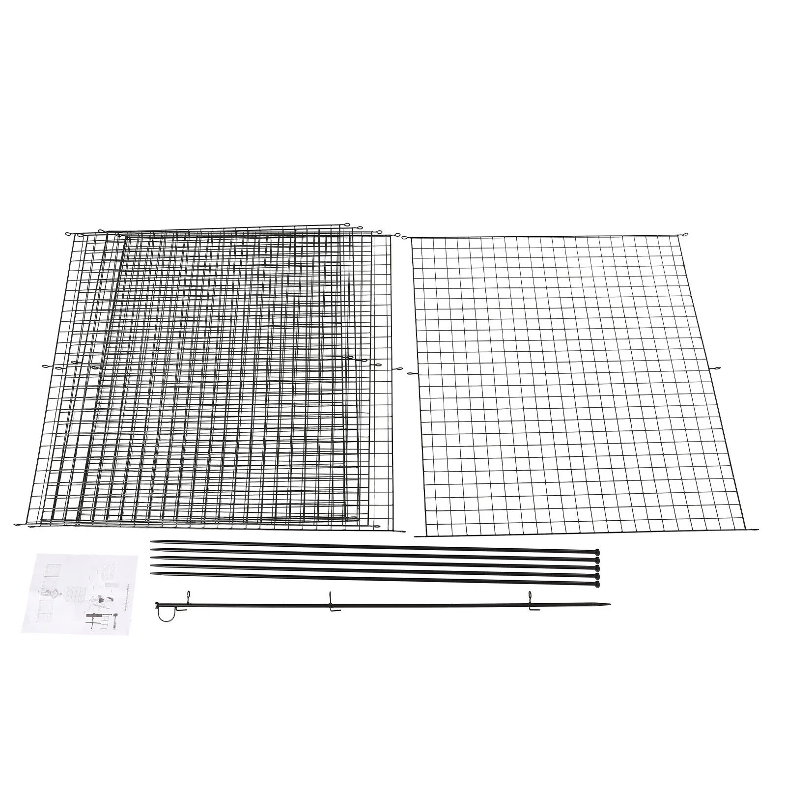 Miumaeov Garden No Dig Metal Garden Fence with Metal Gate Bundle Barrier 4 Panels+1 Gate