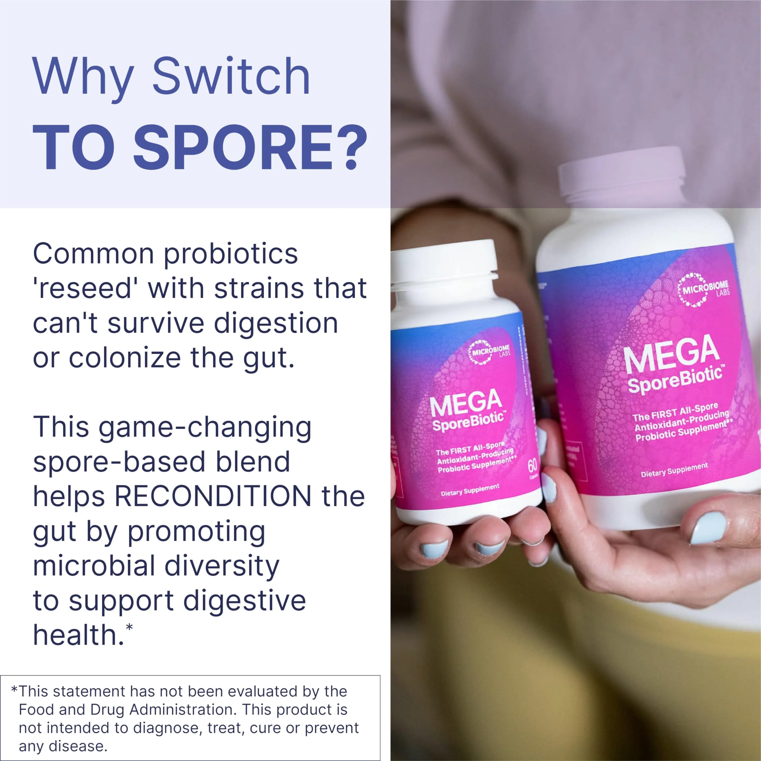 Microbiome Labs Mega-Sporebiotic Probiotics 60 Capsules, Help Maintain Healthy Gut Barrier and Immune Function