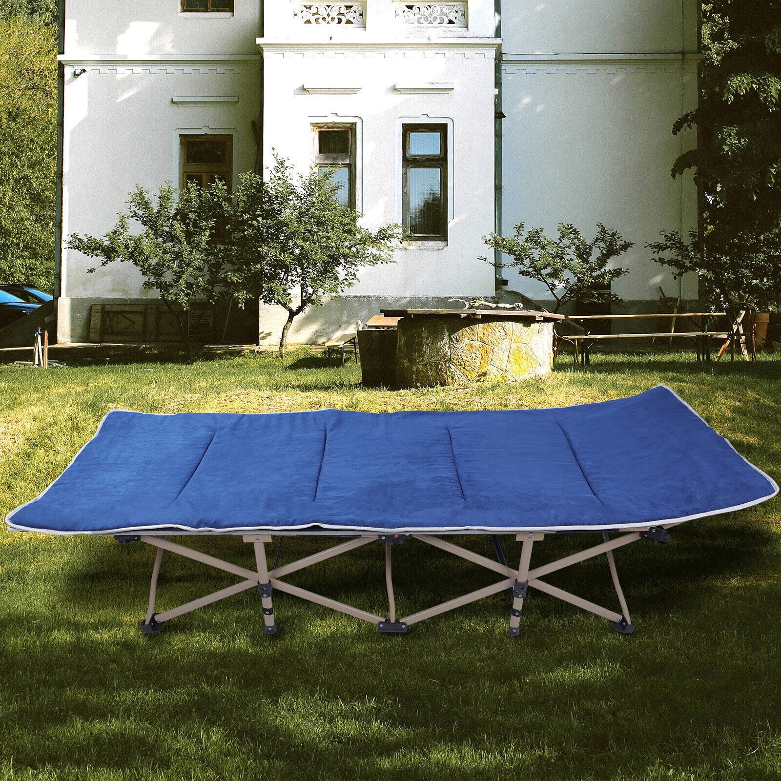 Adult Folding Camping Cots Rollaway Guest Bed Heavy Duty Bed w/ Mattress