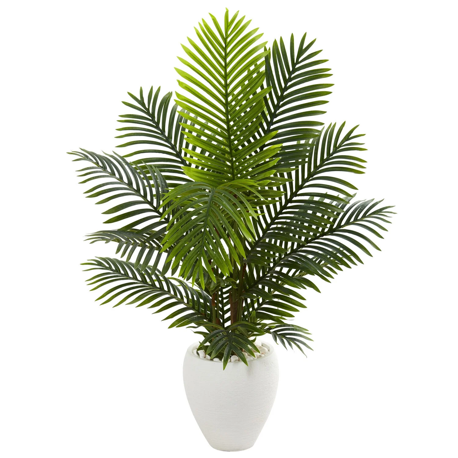 HomeStock 4.5Ft. Artisanal Attic Palm Artificial Tree In White Planter