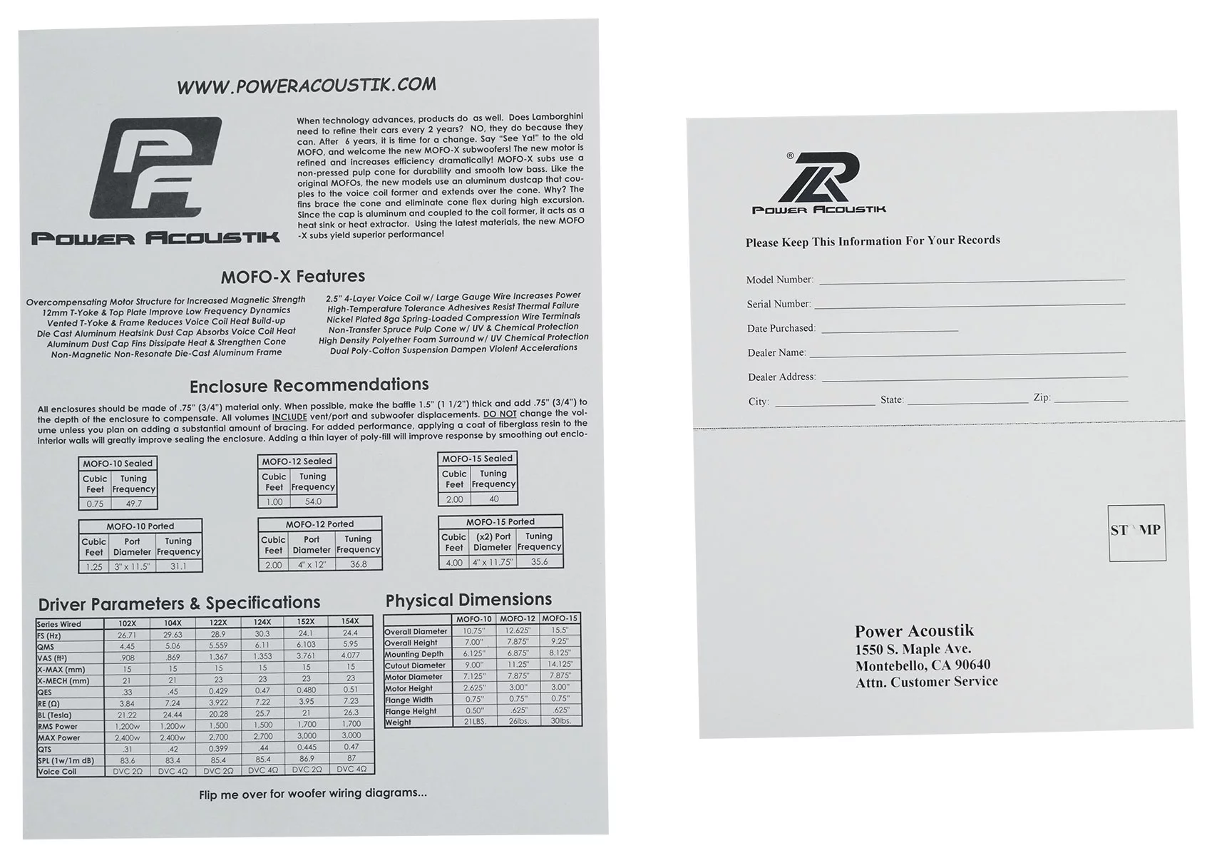 Power Acoustik MOFO-102X 10