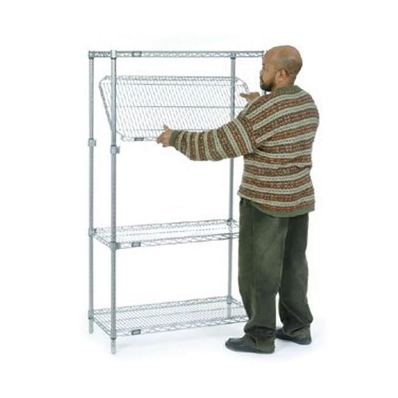 E-Z Adjust Wire Shelving Starter Shelf Unit- Poly-Z-Brite - 24 x 72 x 74 in.