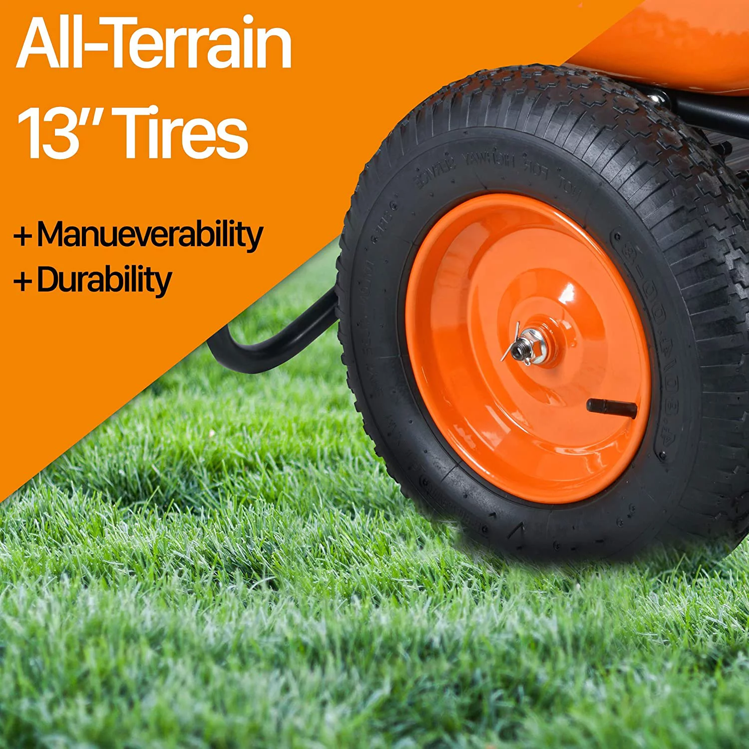 SuperHandy Electric Self-Propelled Wheelbarrow - 48V 2Ah Battery System, 330lb Max Capacity, 4 Cu. Ft Tub