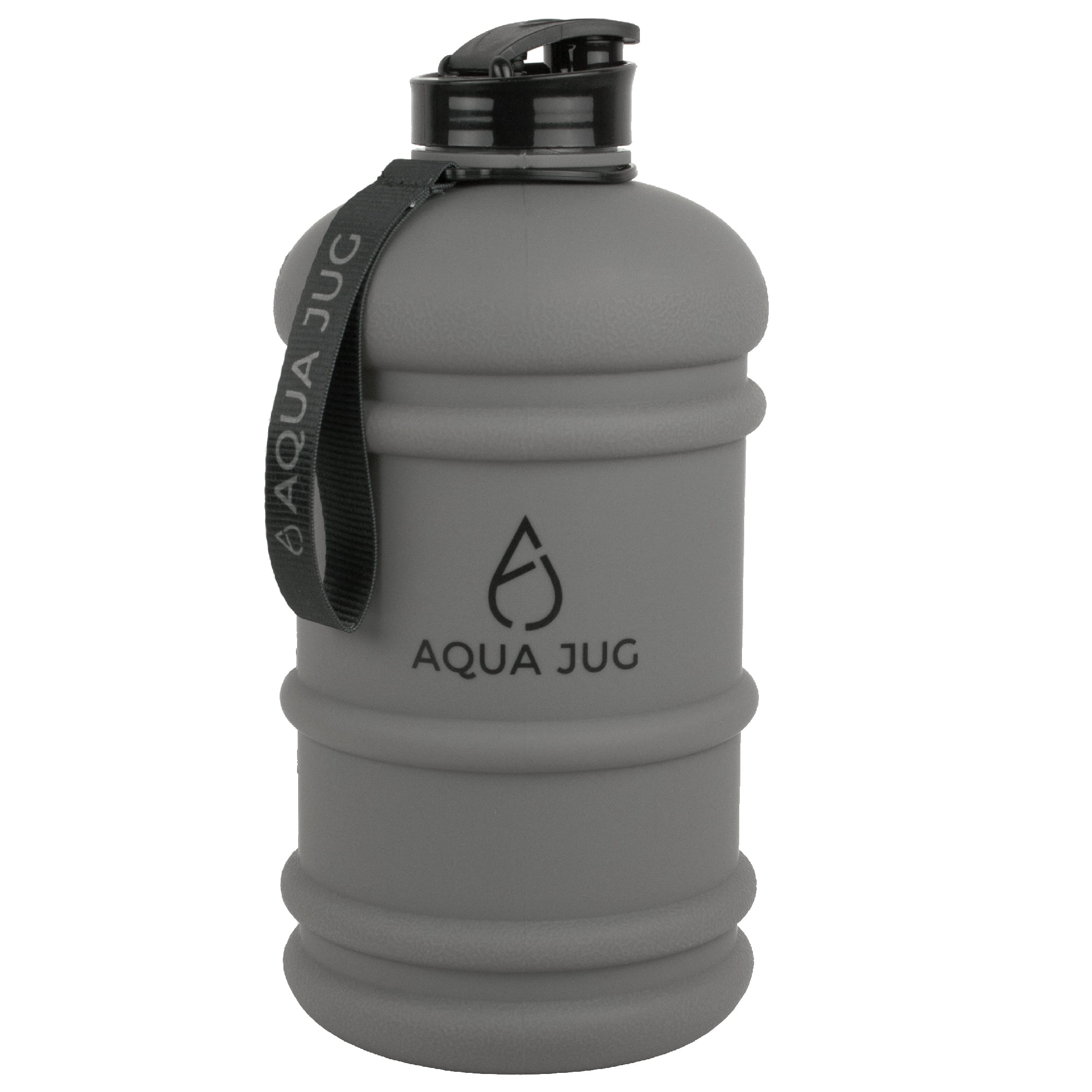 Aqua Jug Big Water Bottle, Dishwasher Safe BPA Free Drinking Water, Smoke Gray 2.2L, Great for Gym Fitness Workout Sports Hiking and more