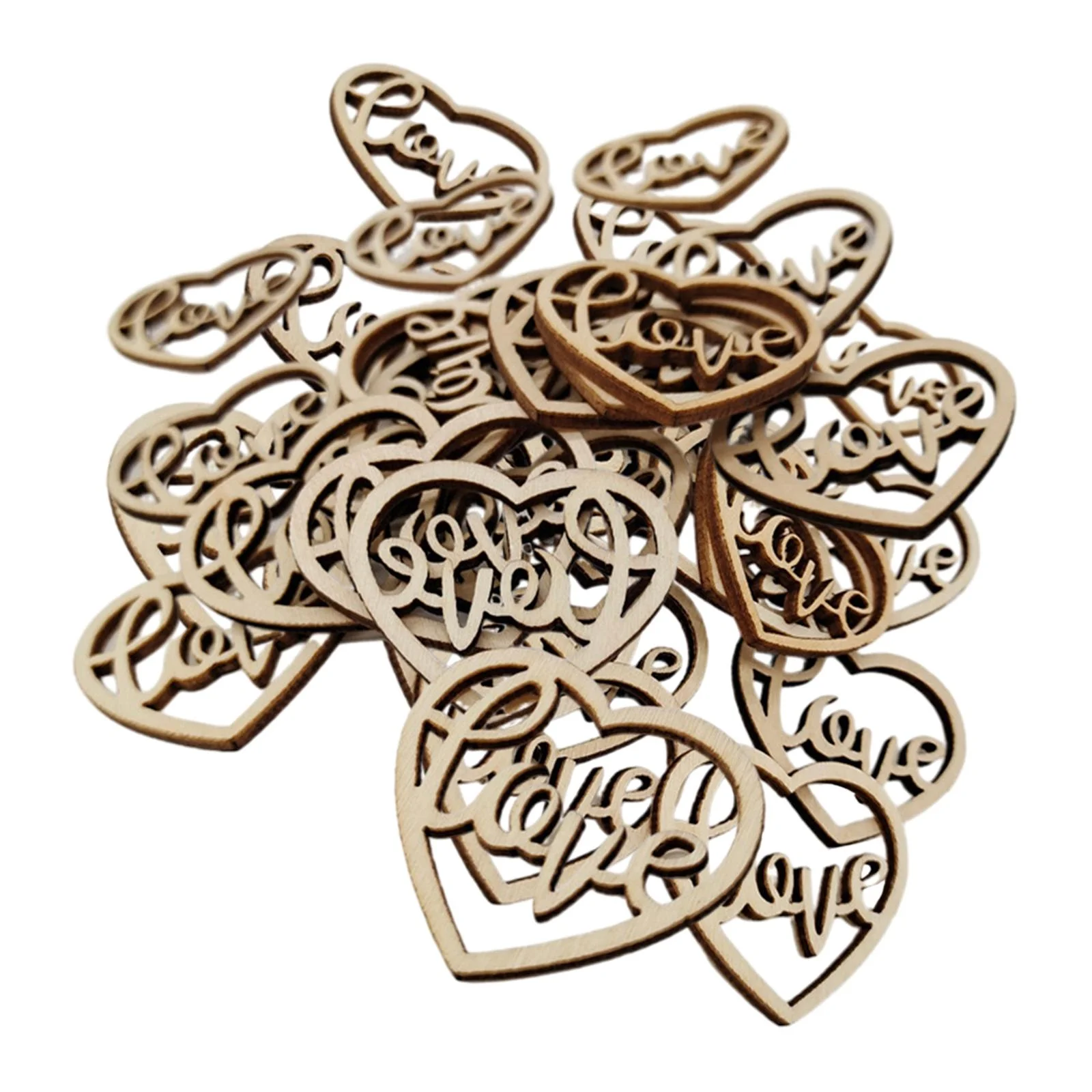 HOMYL 6x50Pcs Love Wood Slices Wood Chips for Table Centerpieces Party Valentine Day