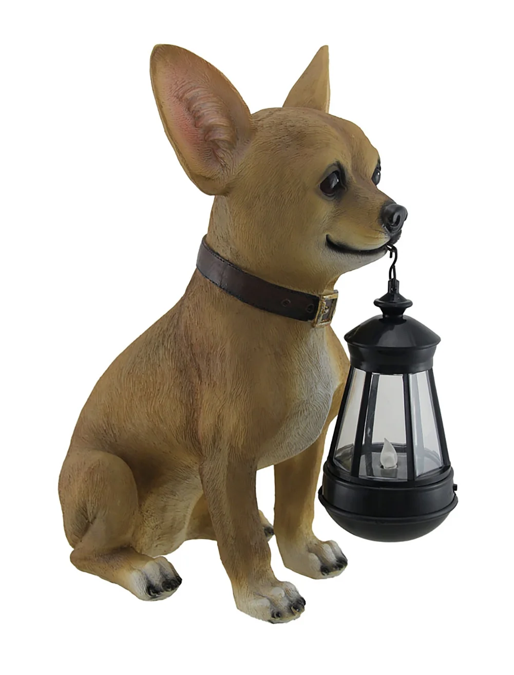 Zeckos Little Light Keeper Chihuahua Statue and LED Lantern