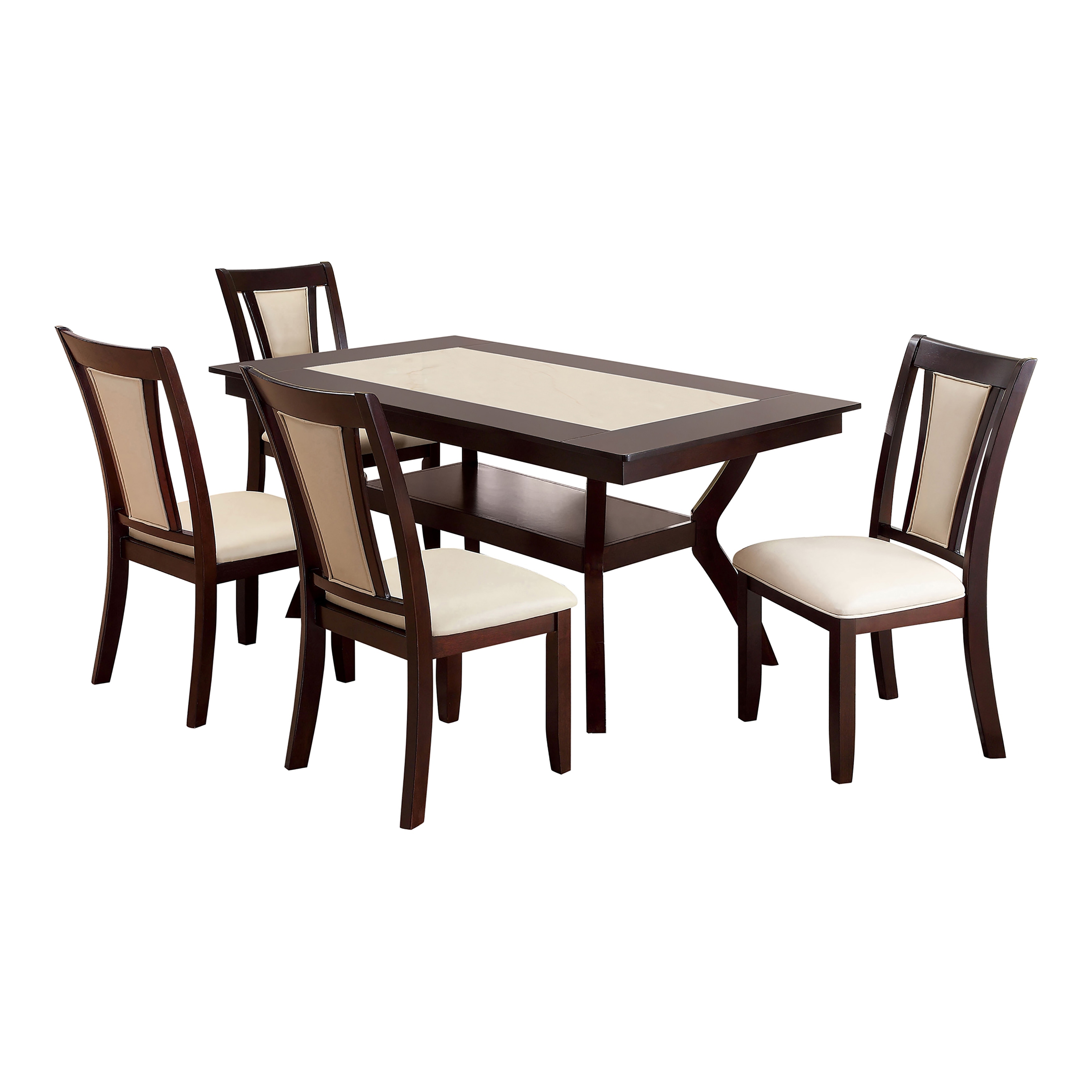 Furniture of America Uria Transitional Cherry Wood 7-Piece Dining Set by