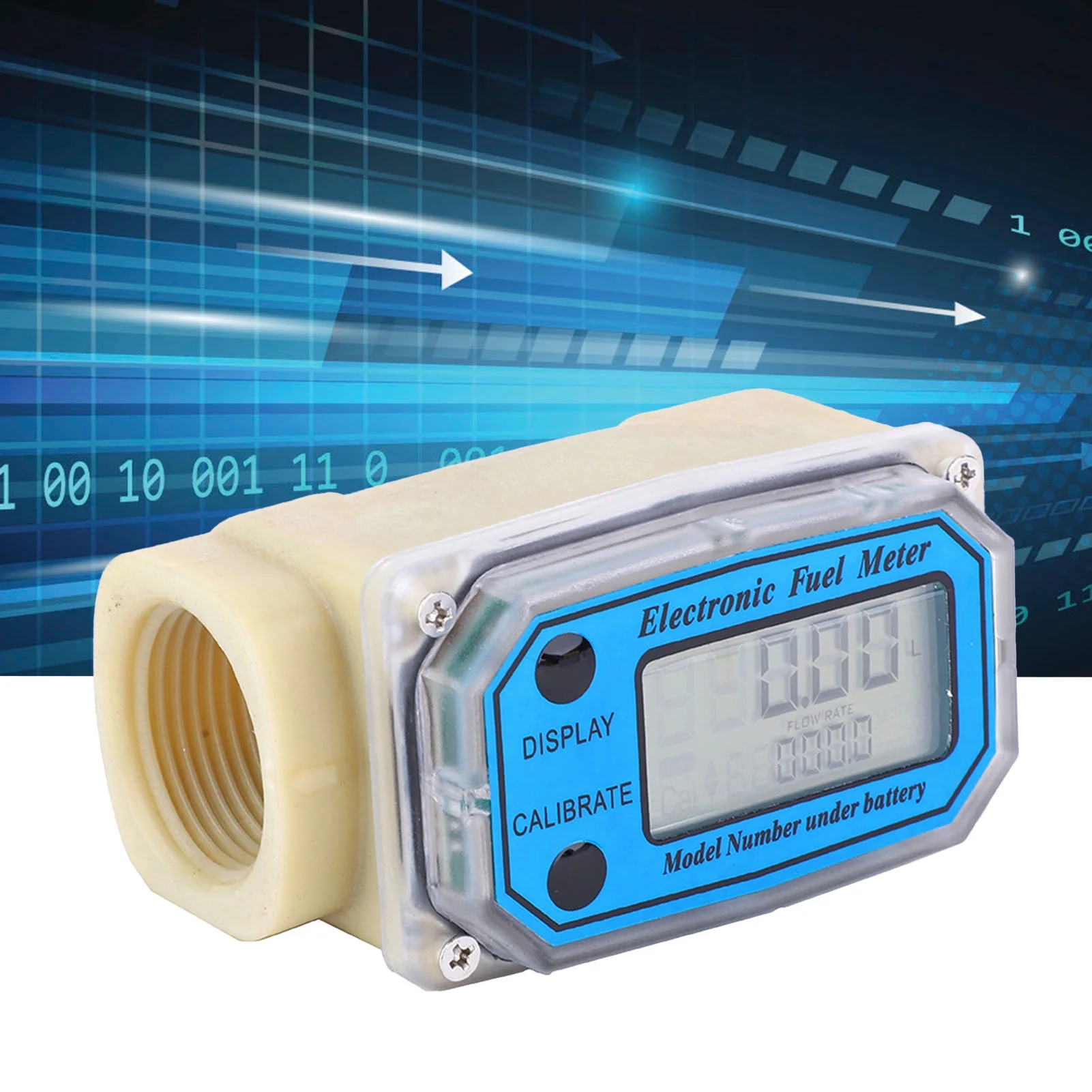 Mini Digital Turbine Flowmeter Diesel Fuel Flow Meter 0‑90L/min 25‑150L/min 35‑250L/min 1inch NPT,accuracy is ±1%
