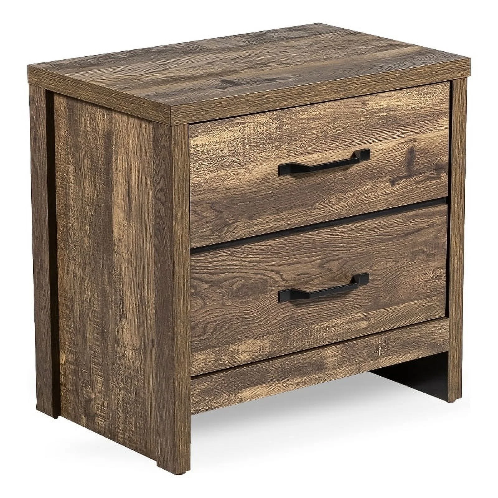 Furniture of America Wali Rustic Wood 2-Drawer Nightstand in Walnut