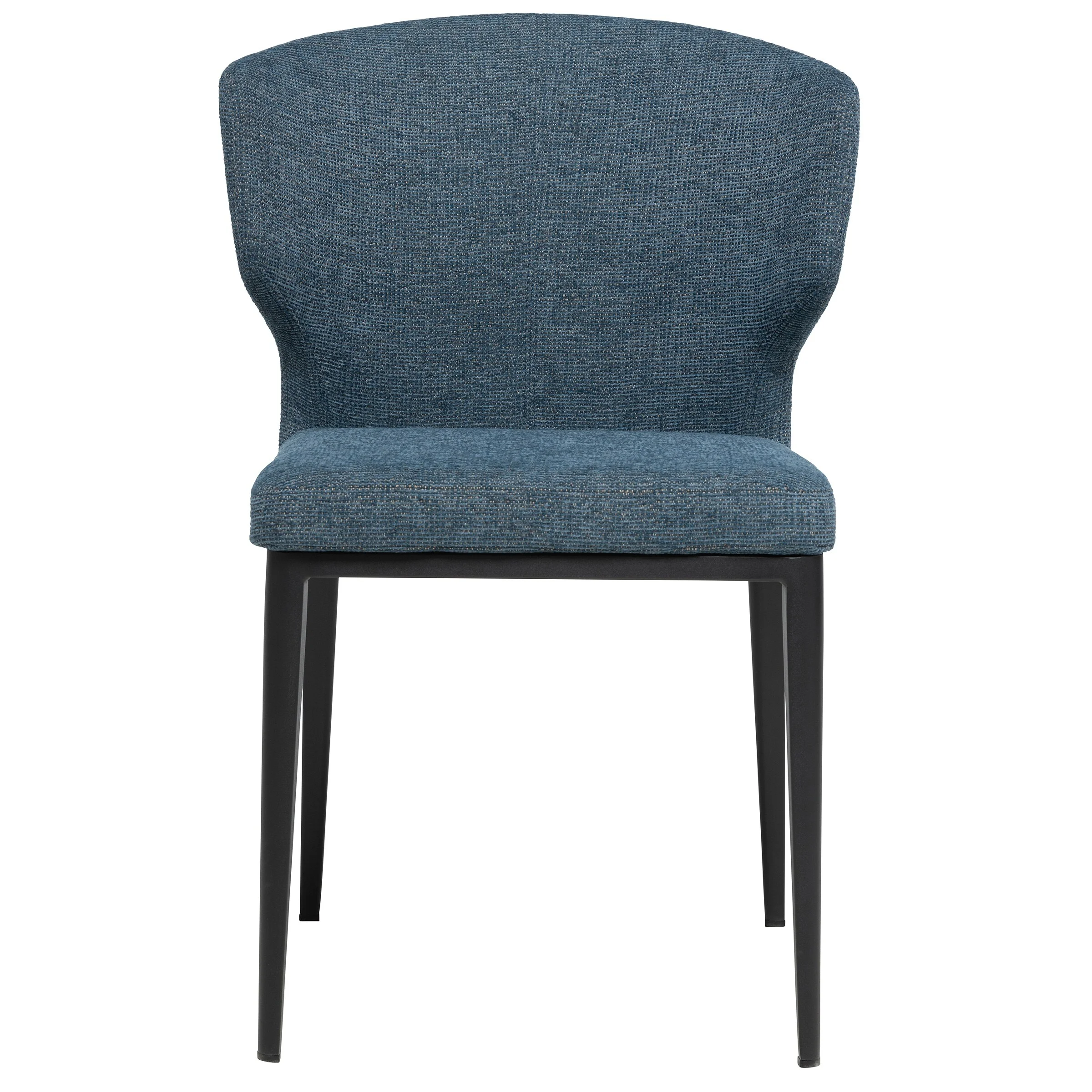 Elite Living Cabo Mid-Century Modern Chenille Upholstered Wingback Dining Chair Blue