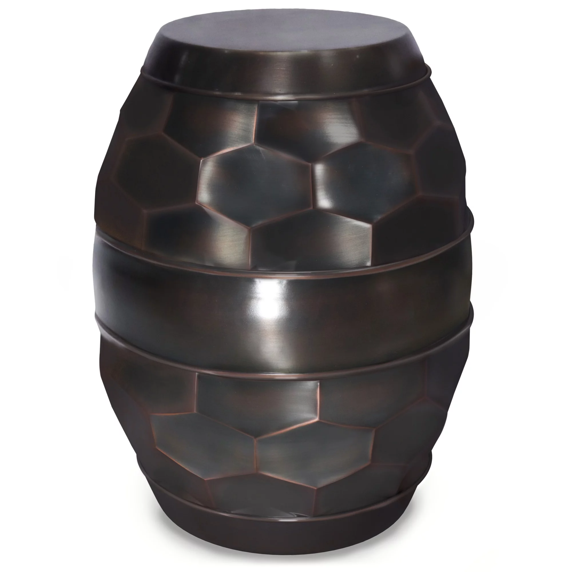 Simpli Home Reeva Side Table in Antique Copper