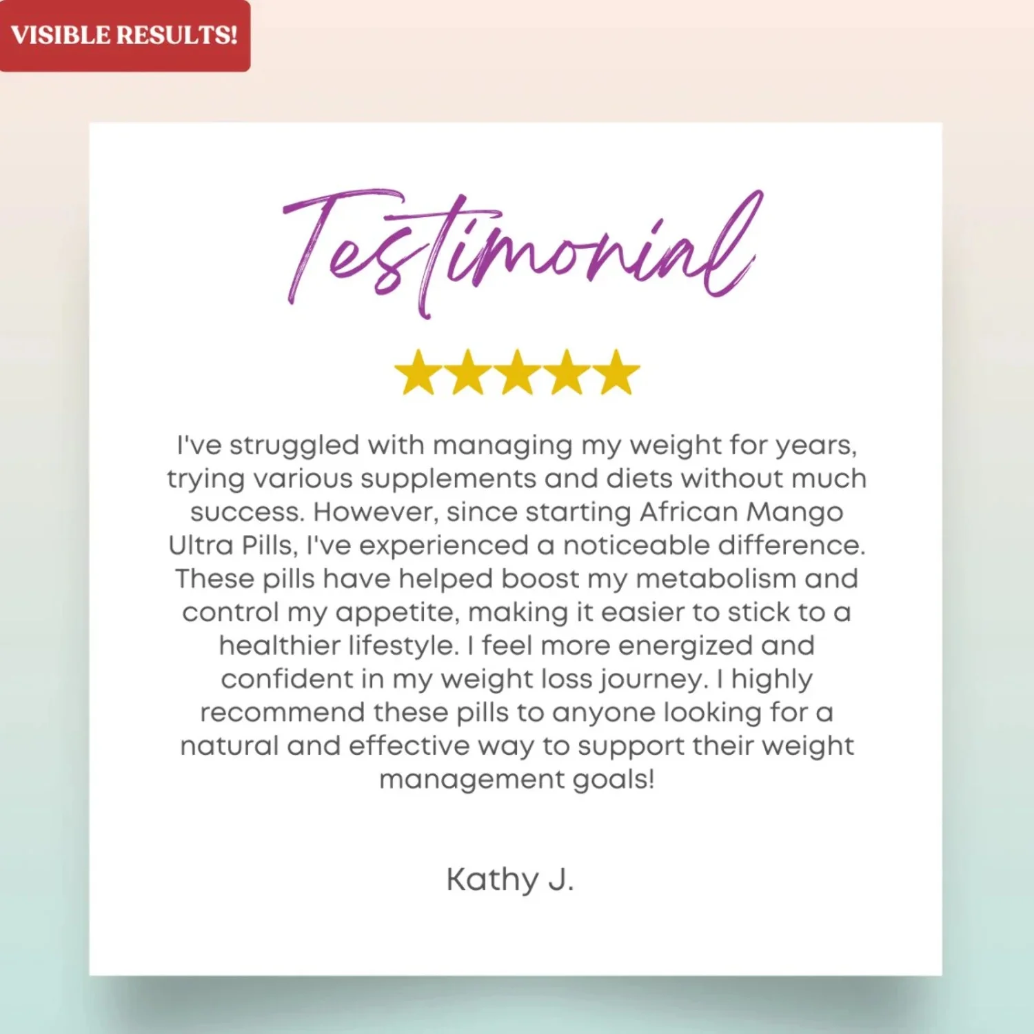 African Mango Ultra Pills - Suppress Appetite - Burn Fat - Boost Energy Fast Results | 60 Capsules