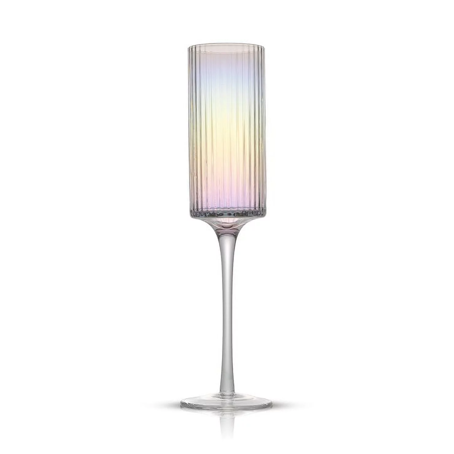 Christian Siriano Chroma Iridescent Champagne Flute Glass - 6 oz - Set of 4