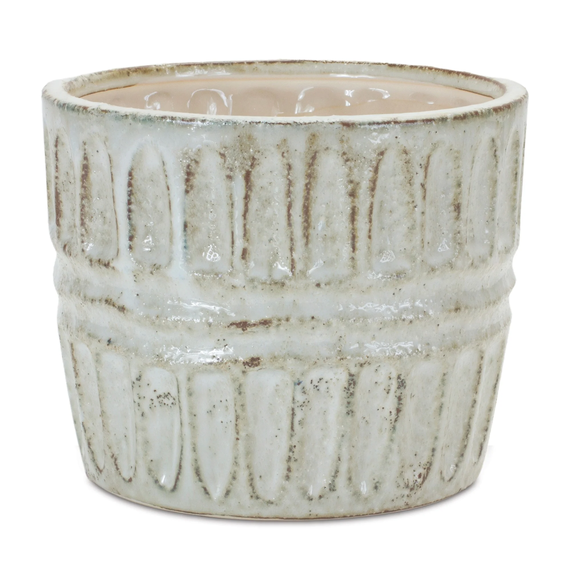 Melrose International Distressed Clay Planter (Set of 2)