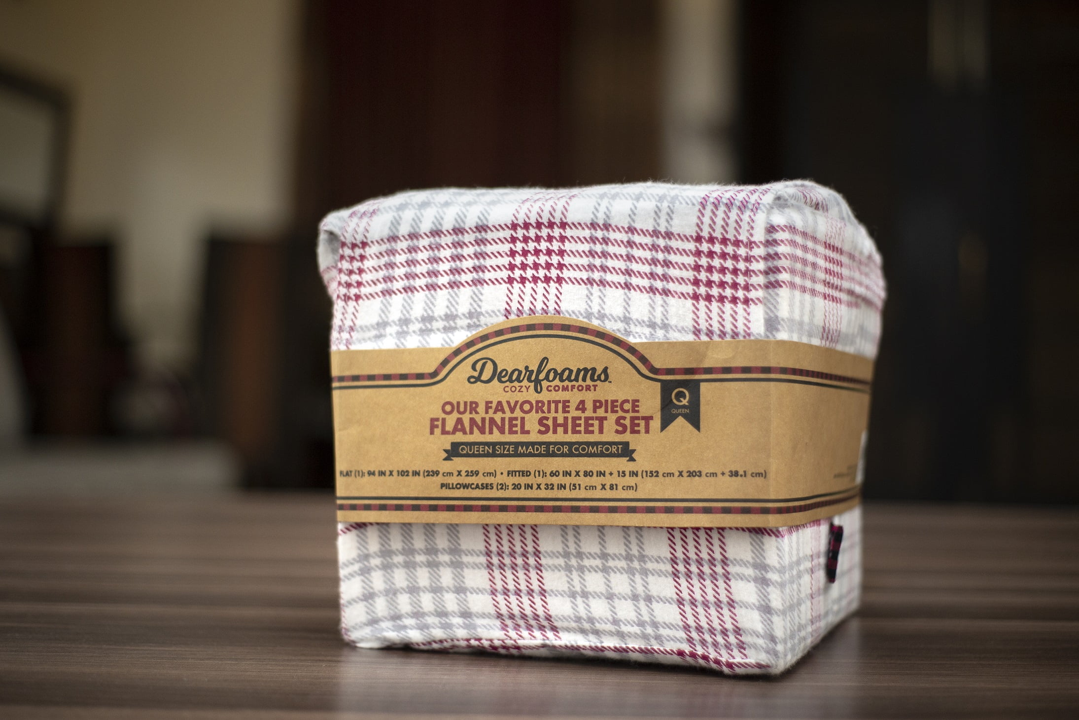 Dearfoams 100% Cotton Flannel Super Soft Sheet Sets, Cambria Plaid, King