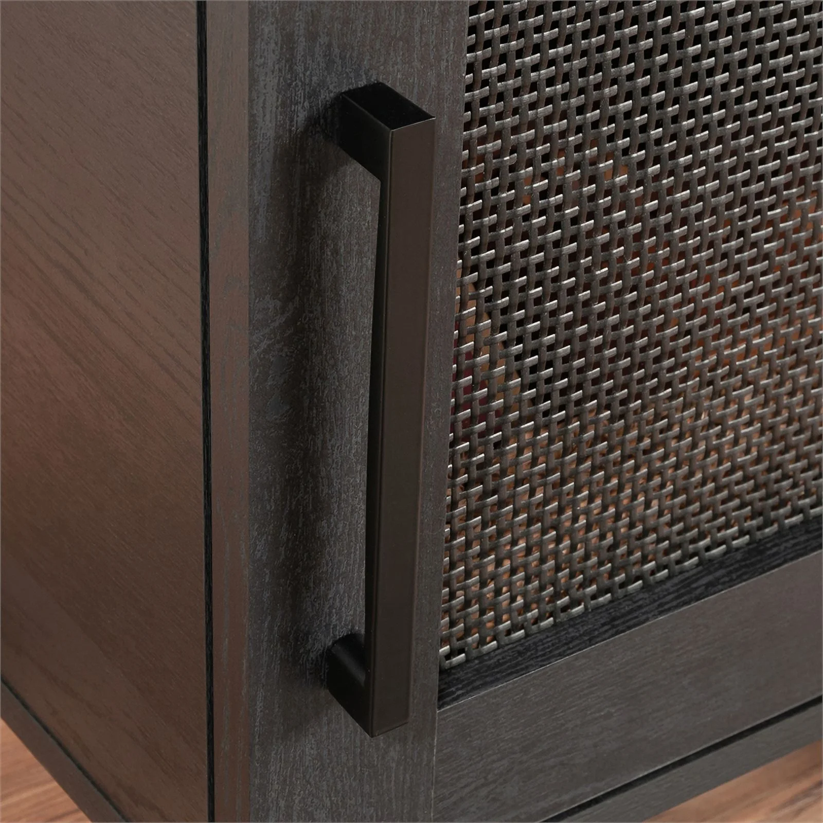 Pemberly Row Engineered Wood Recliner Table in Raven Oak Finish