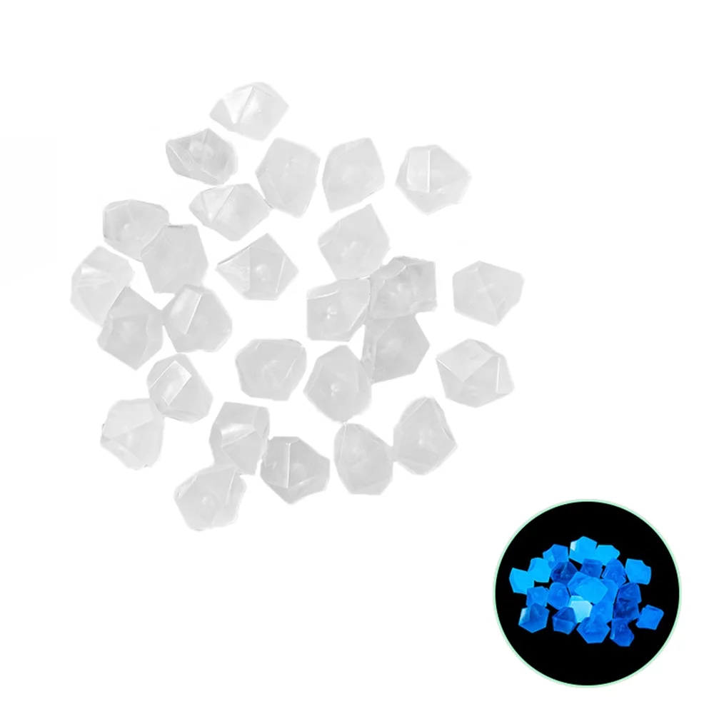 ametoys 200pcs Glow in  Dark Stones Glow Stones Diamond-Shaped Fluorescent Stone Decoration for Aquarium Waterscape  Yard Landscape Garden Walkway